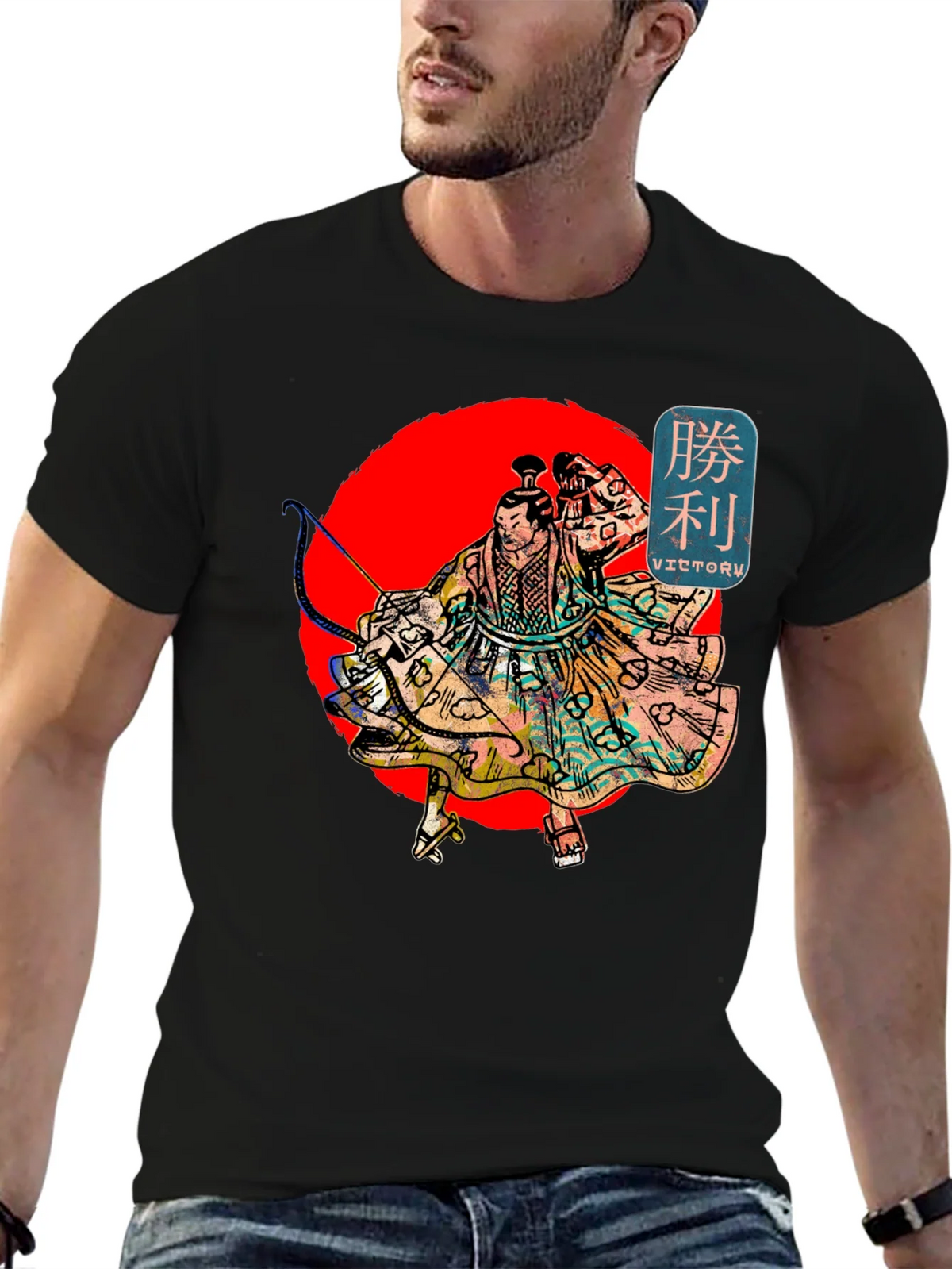 Victory Warrior Graphic T-Shirt - Black Cotton Tee product image 9