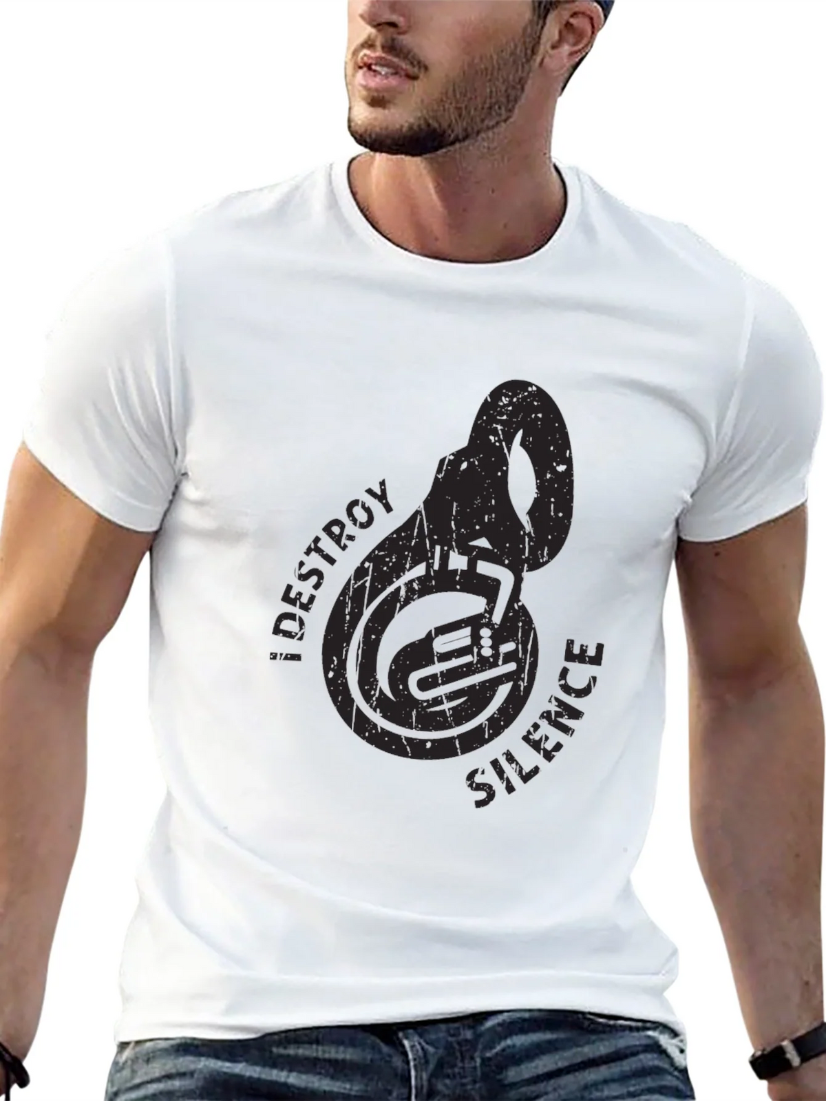 Destroy Silence Tuba Black T-Shirt product image 4