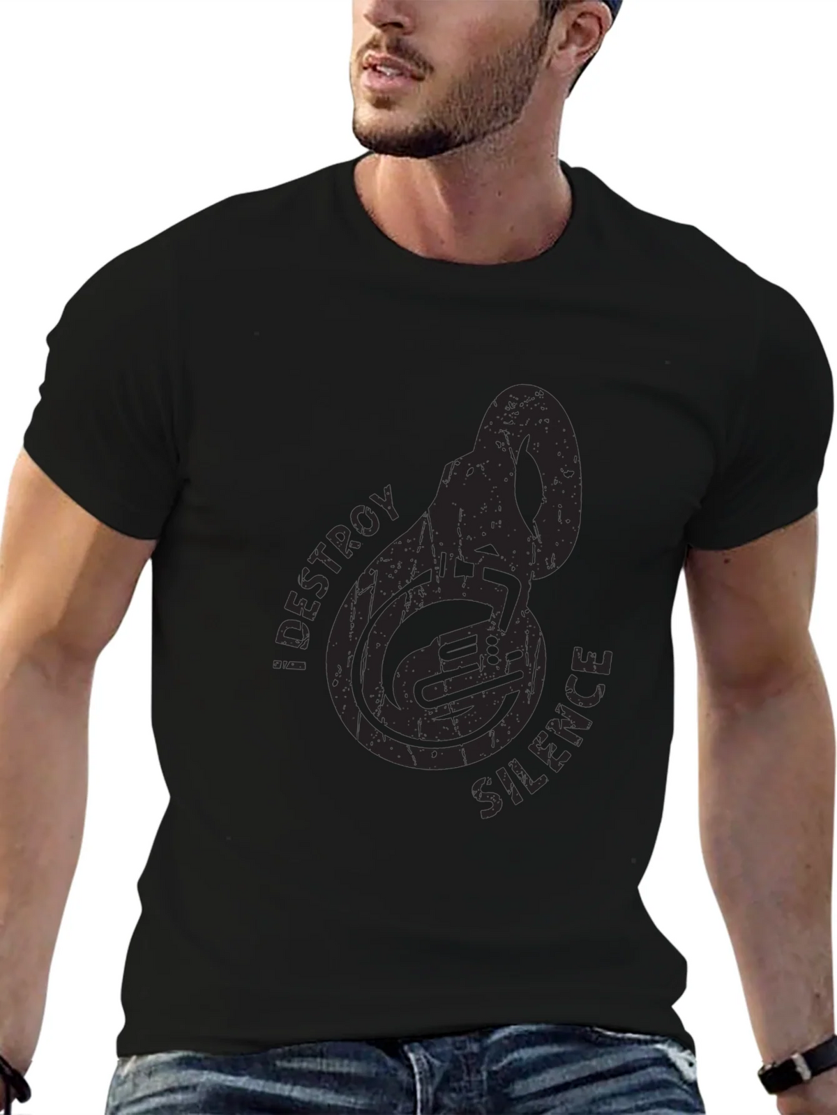 Destroy Silence Tuba Black T-Shirt product image 9