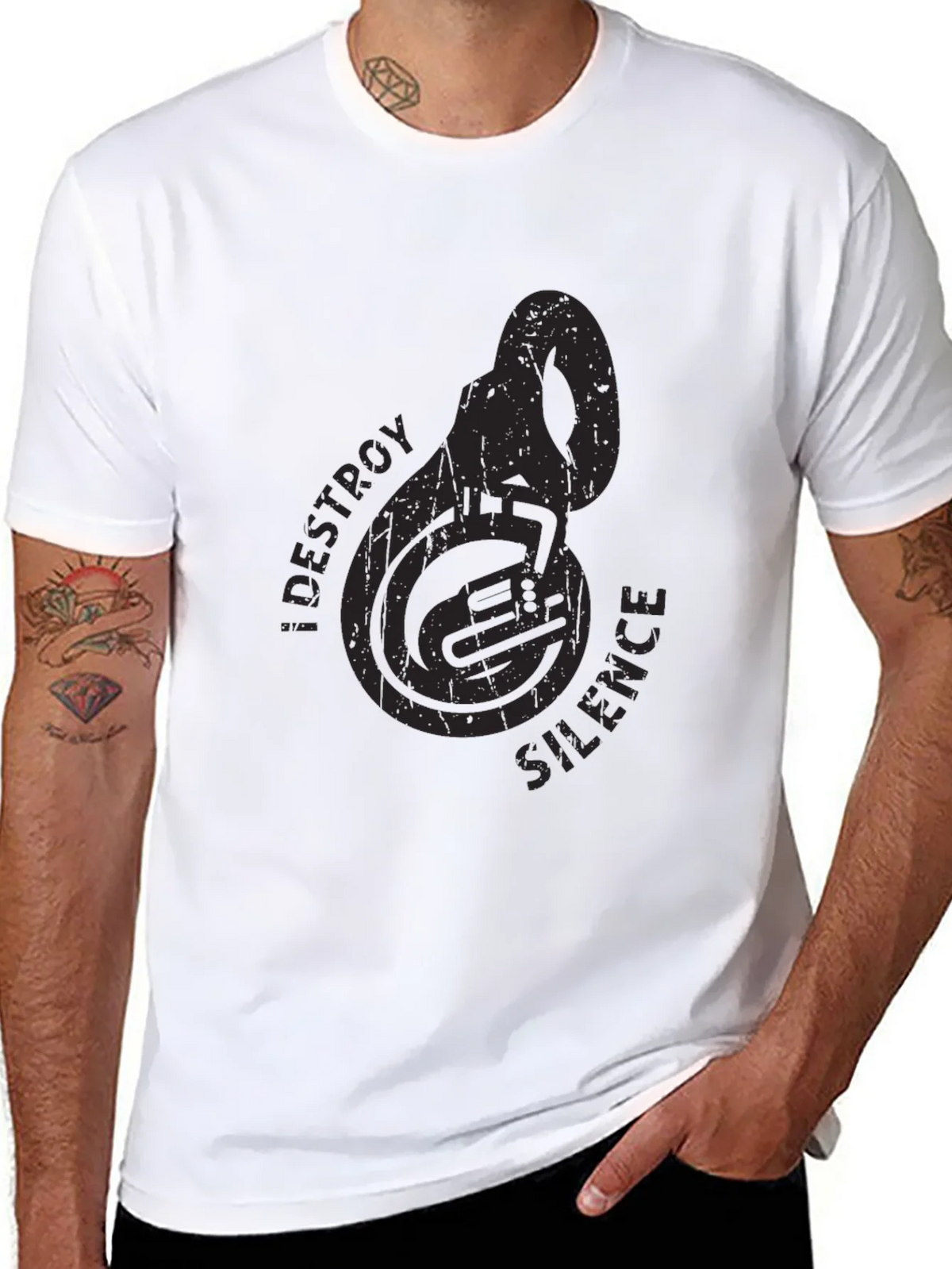 Destroy Silence Tuba Black T-Shirt product image 10