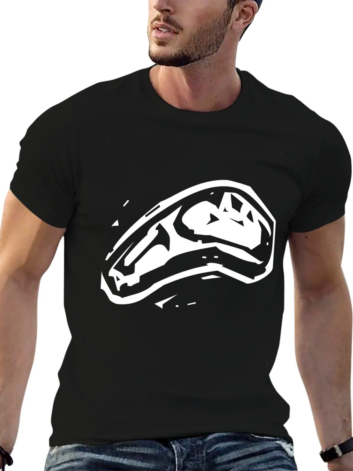 Dinosaur Skull Graphic Tee - Mens Black T-Shirt product image 9