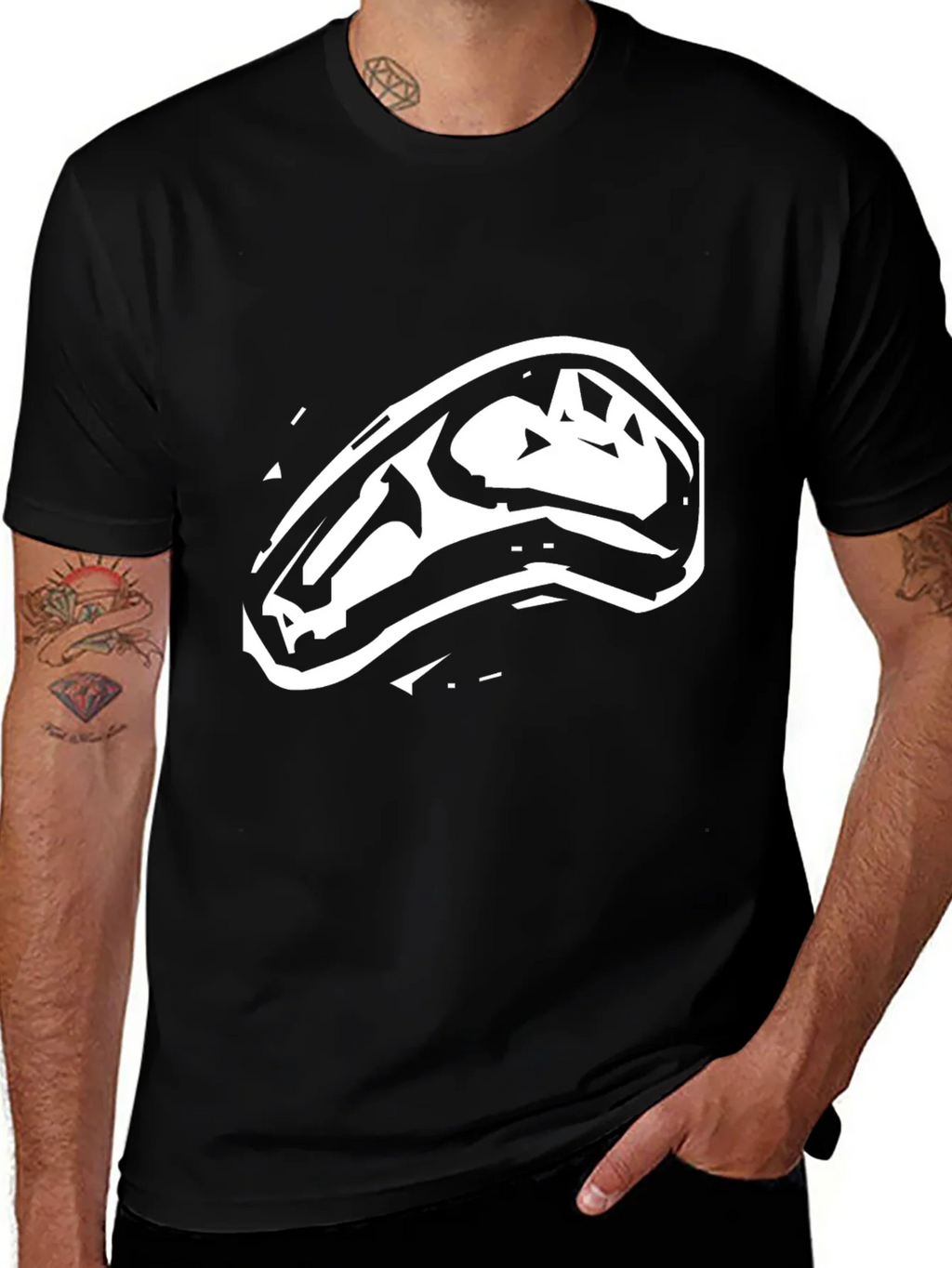 Dinosaur Skull Graphic Tee - Mens Black T-Shirt product image 1