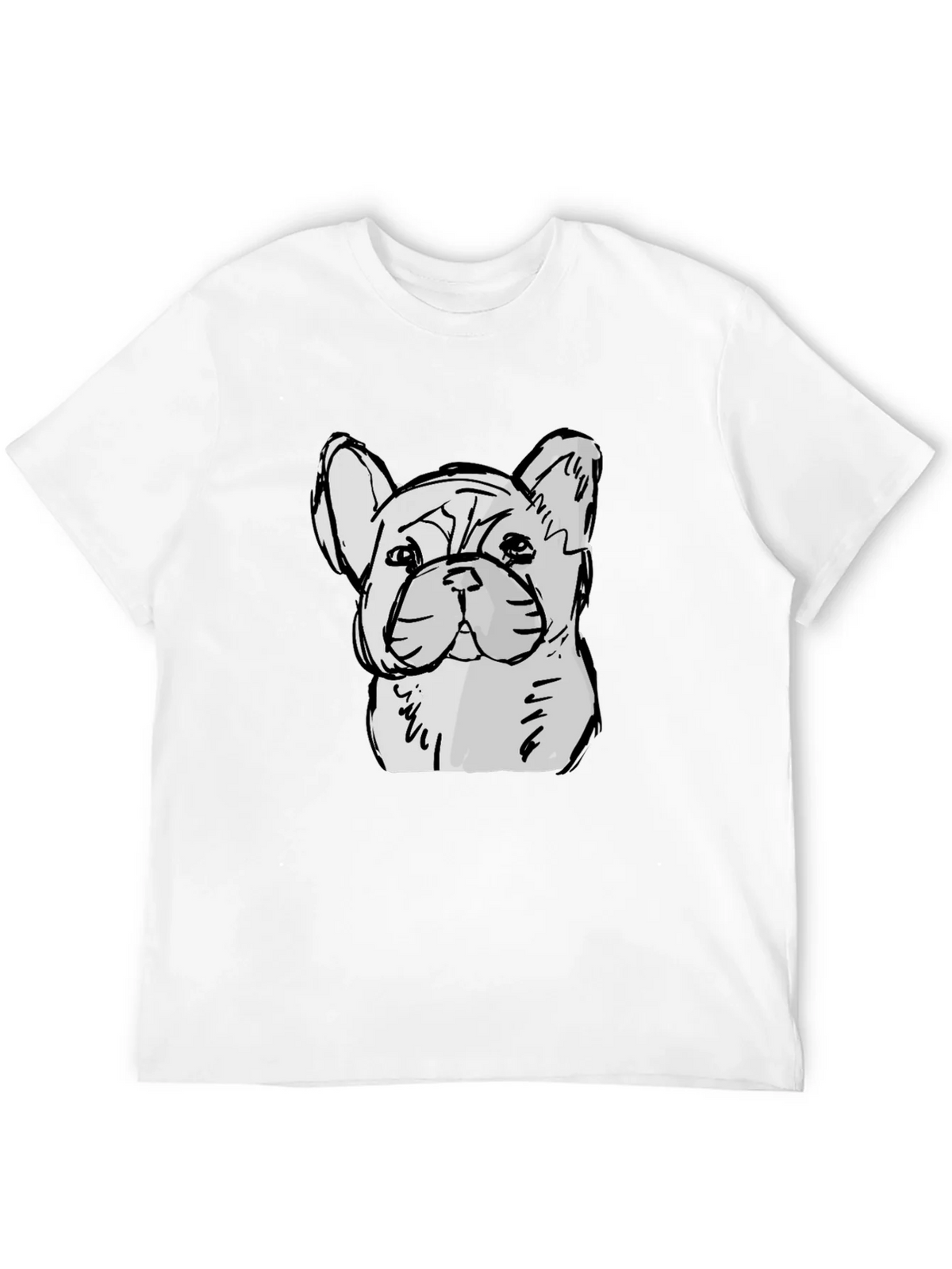 French Bulldog Sketch Graphic Black T-Shirt product image 3