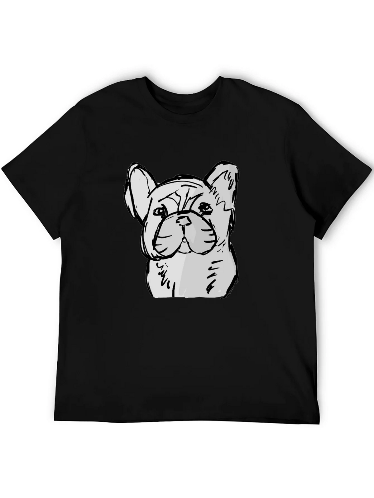 French Bulldog Sketch Graphic Black T-Shirt product image 8
