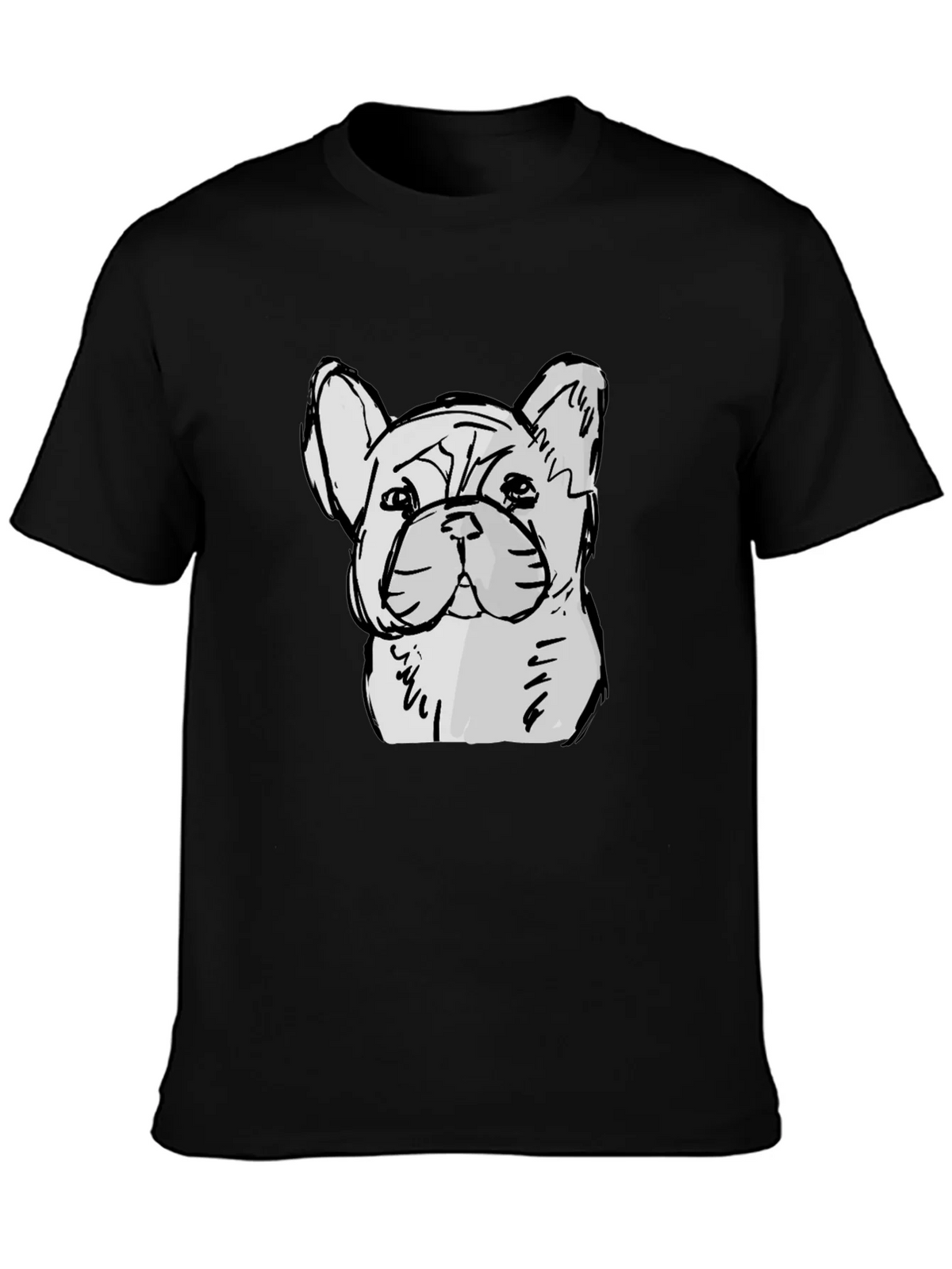 French Bulldog Sketch Graphic Black T-Shirt product image 6