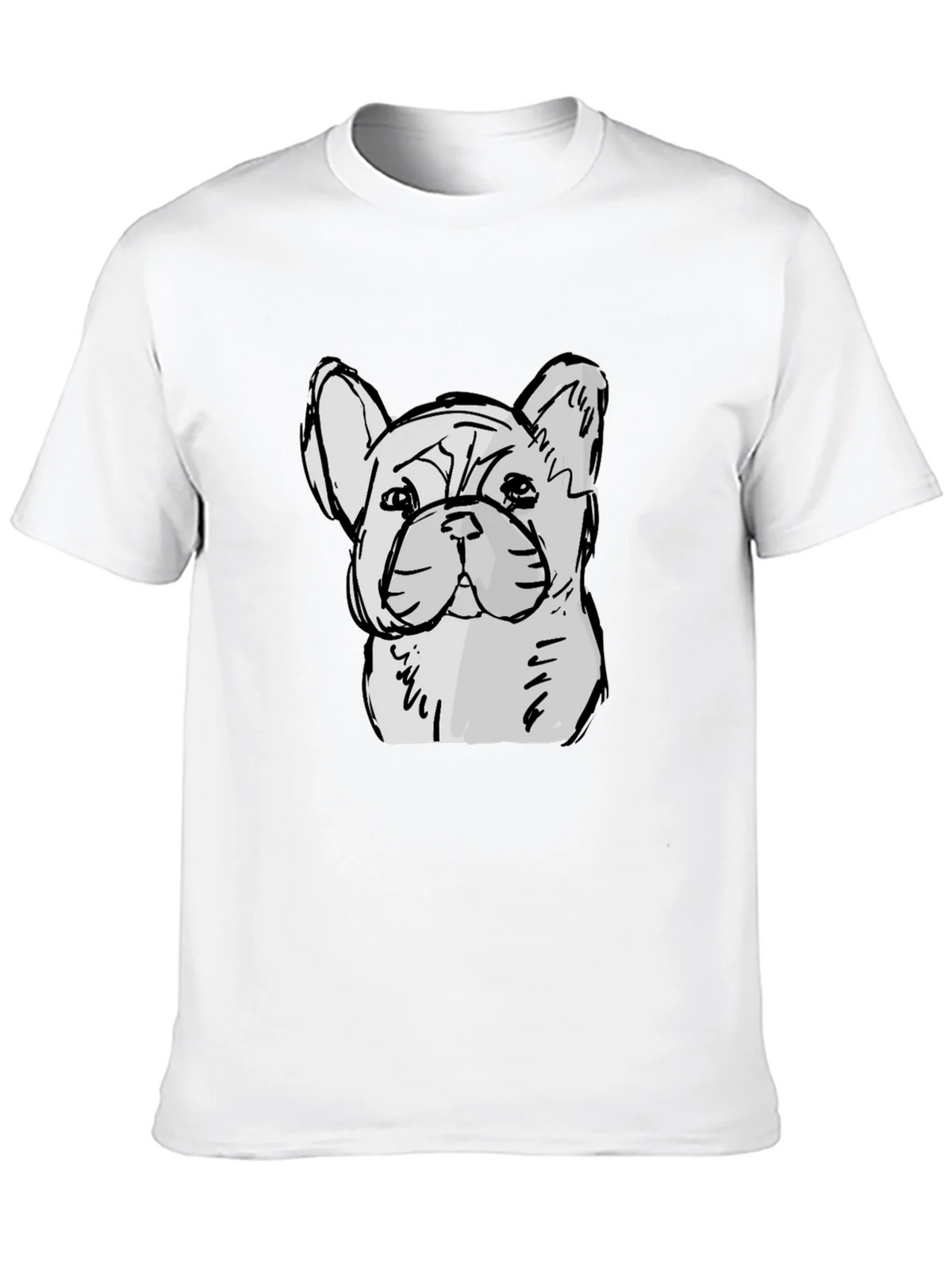French Bulldog Sketch Graphic Black T-Shirt product image 12