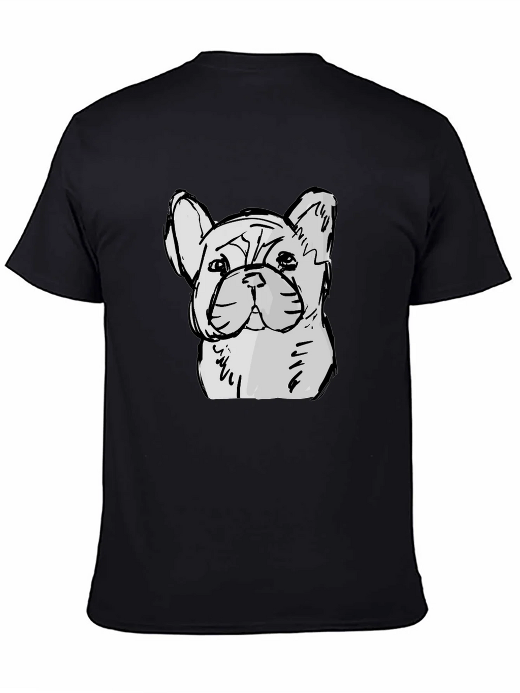 French Bulldog Sketch Graphic Black T-Shirt product image 7