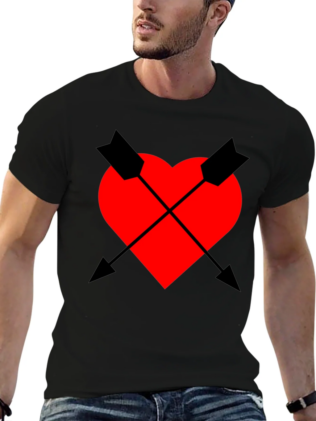 Heart & Arrow Graphic Tee - Black Casual Fit product image 9