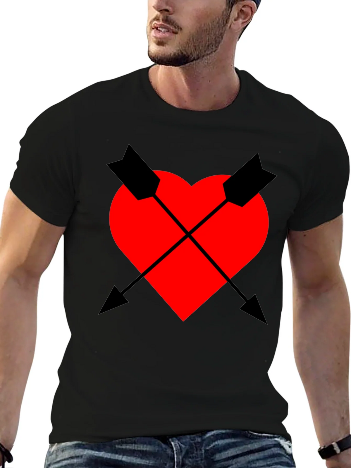Heart & Arrow Graphic Tee - Black Casual Fit product image 9