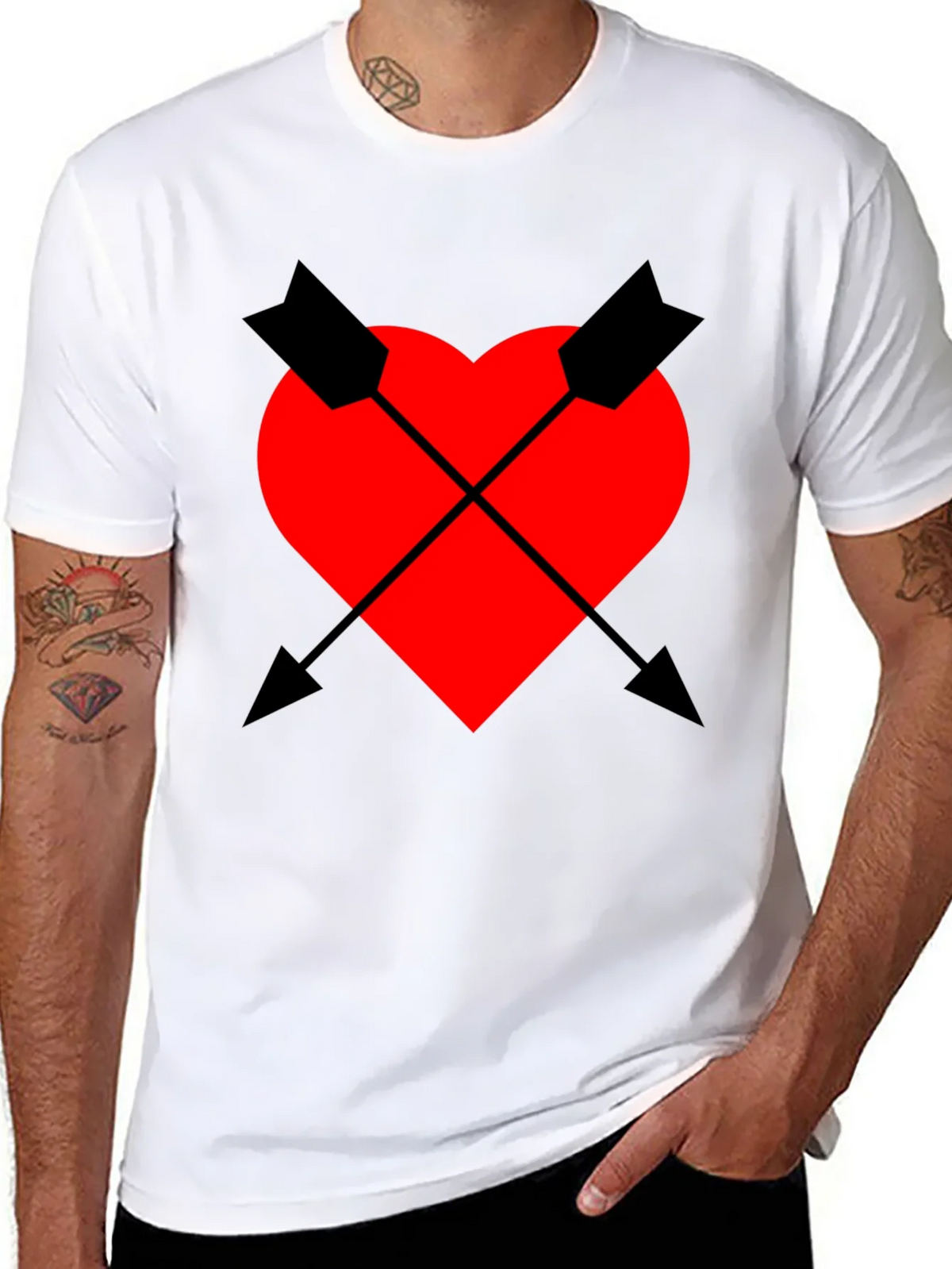 Heart & Arrow Graphic Tee - Black Casual Fit product image 10