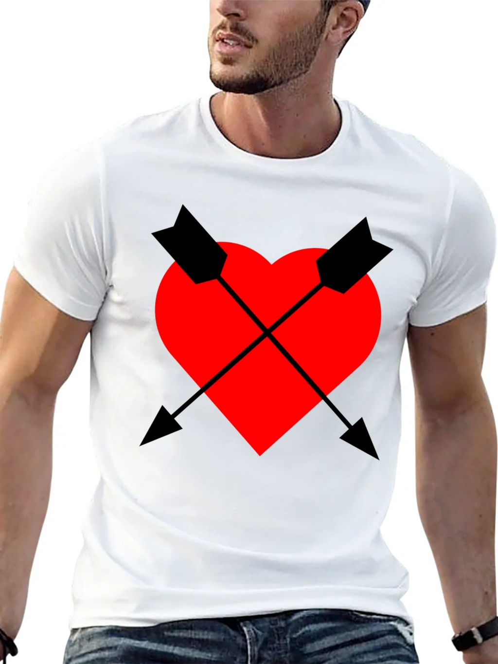 Heart & Arrow Graphic Tee - Black Casual Fit product image 4
