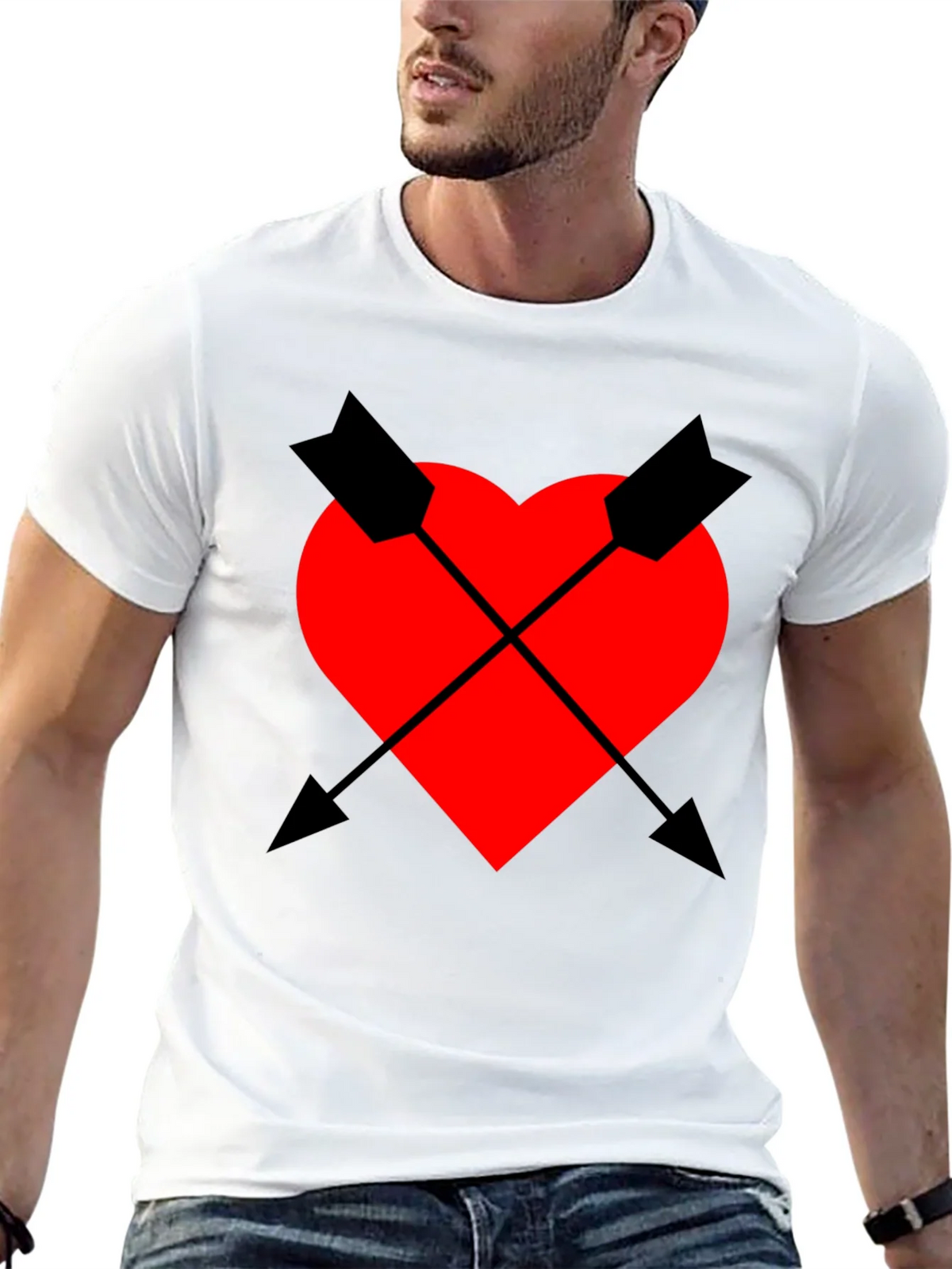Heart & Arrow Graphic Tee - Black Casual Fit product image 4