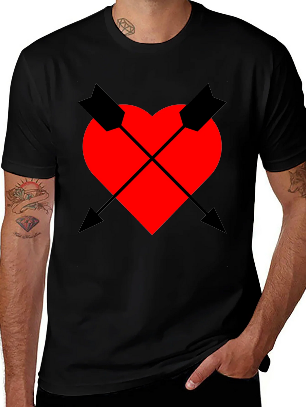 Heart & Arrow Graphic Tee - Black Casual Fit product image 1