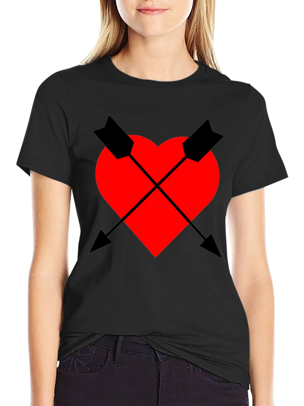 Heart & Arrow Graphic Tee - Black Casual Fit product image 5