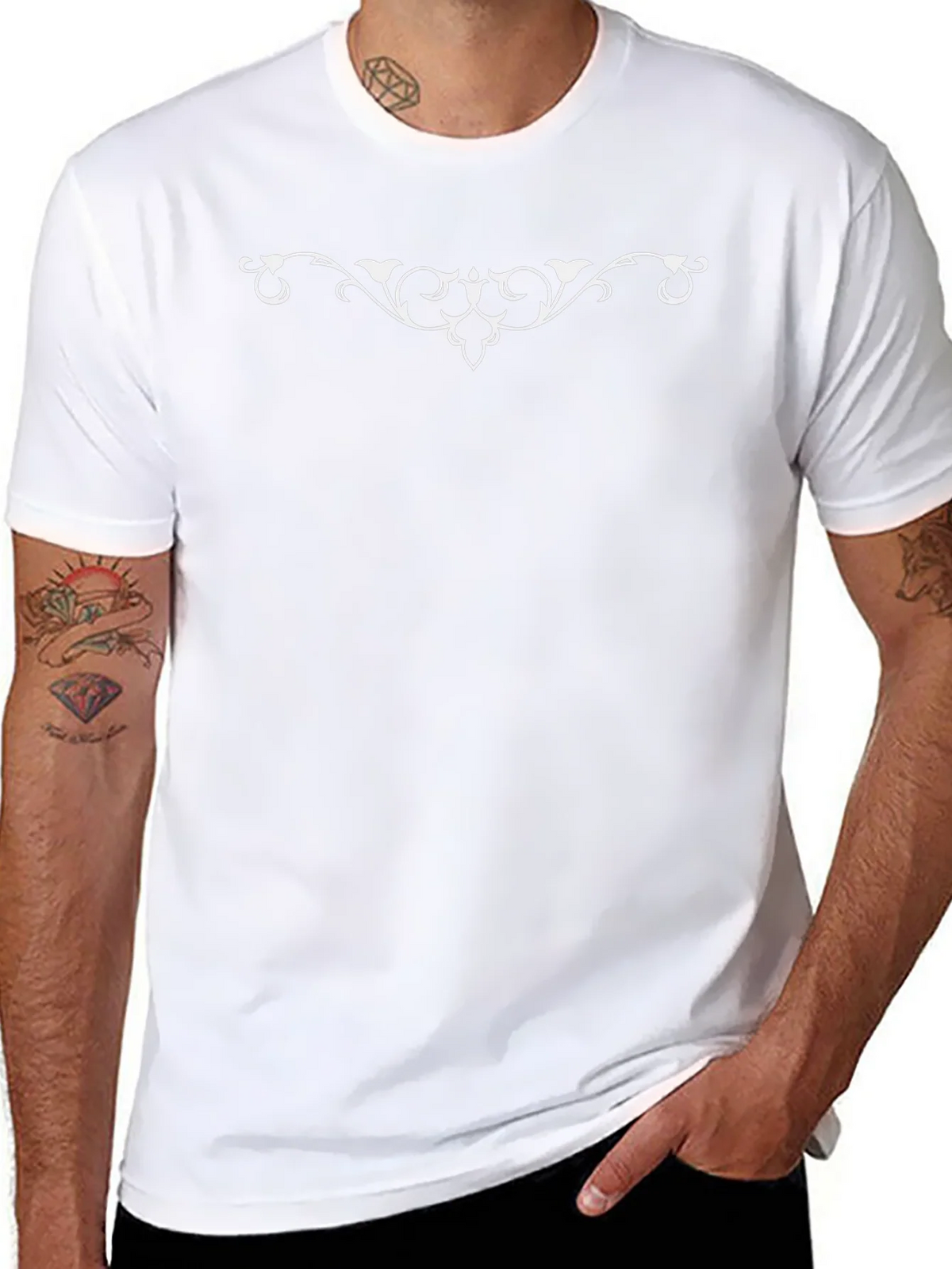 Elegant Scrollwork Black T-Shirt product image 10