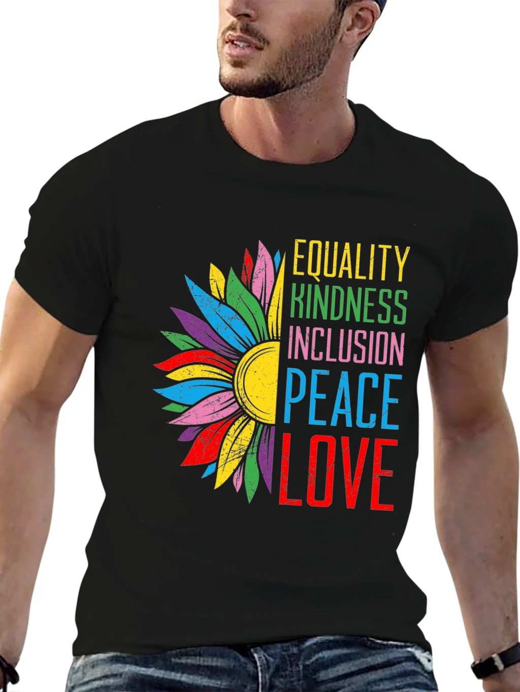 Equality Kindness Peace Love Graphic Tee product image 9