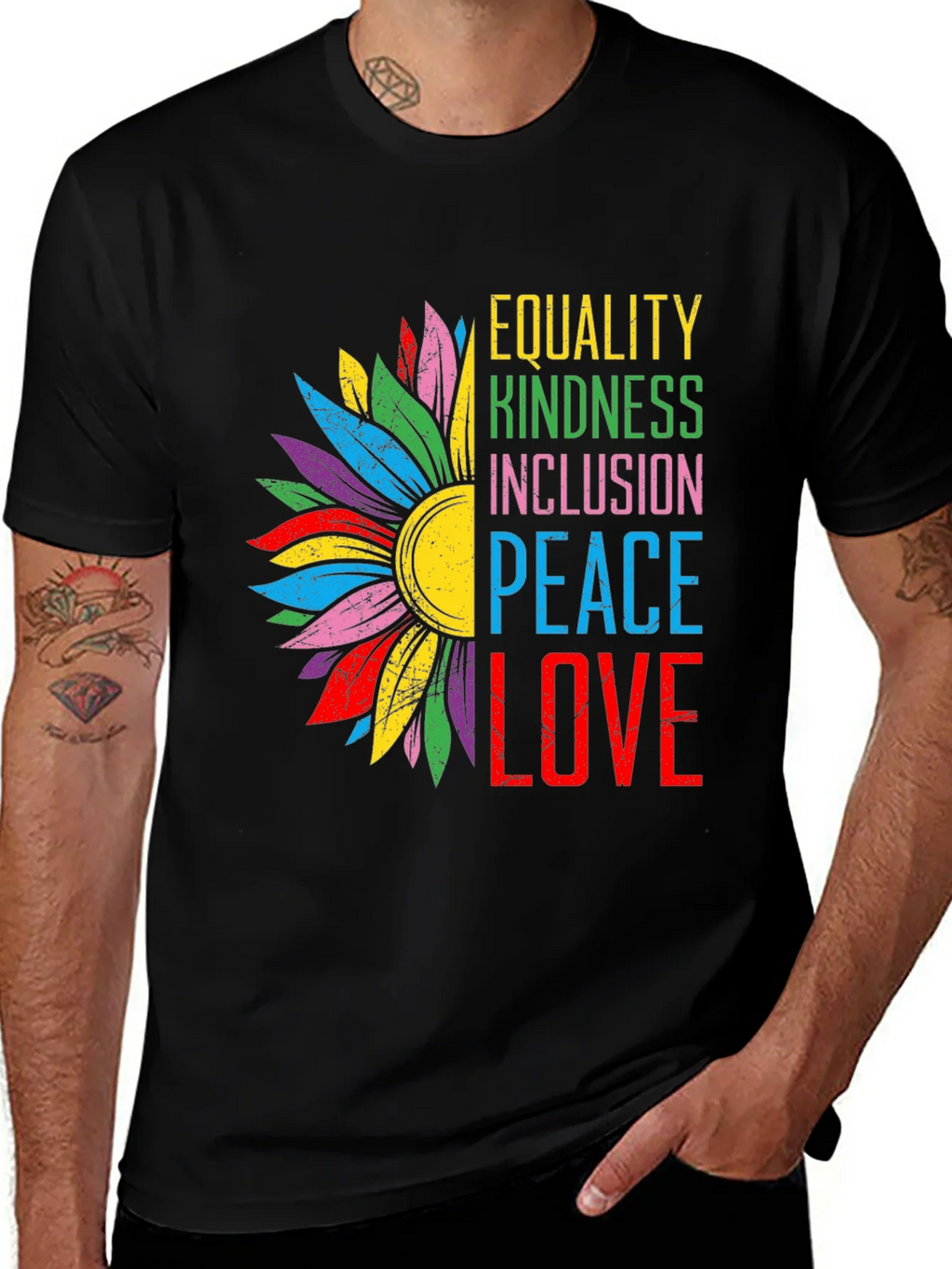 Equality Kindness Peace Love Graphic Tee product image 1