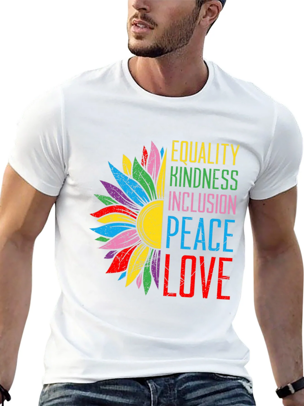 Equality Kindness Peace Love Graphic Tee product image 4