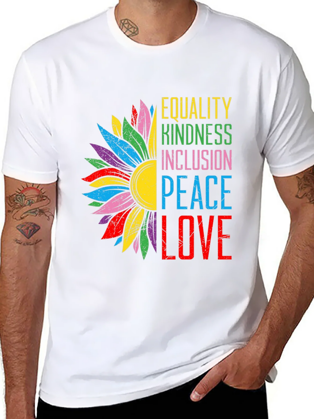 Equality Kindness Peace Love Graphic Tee product image 10