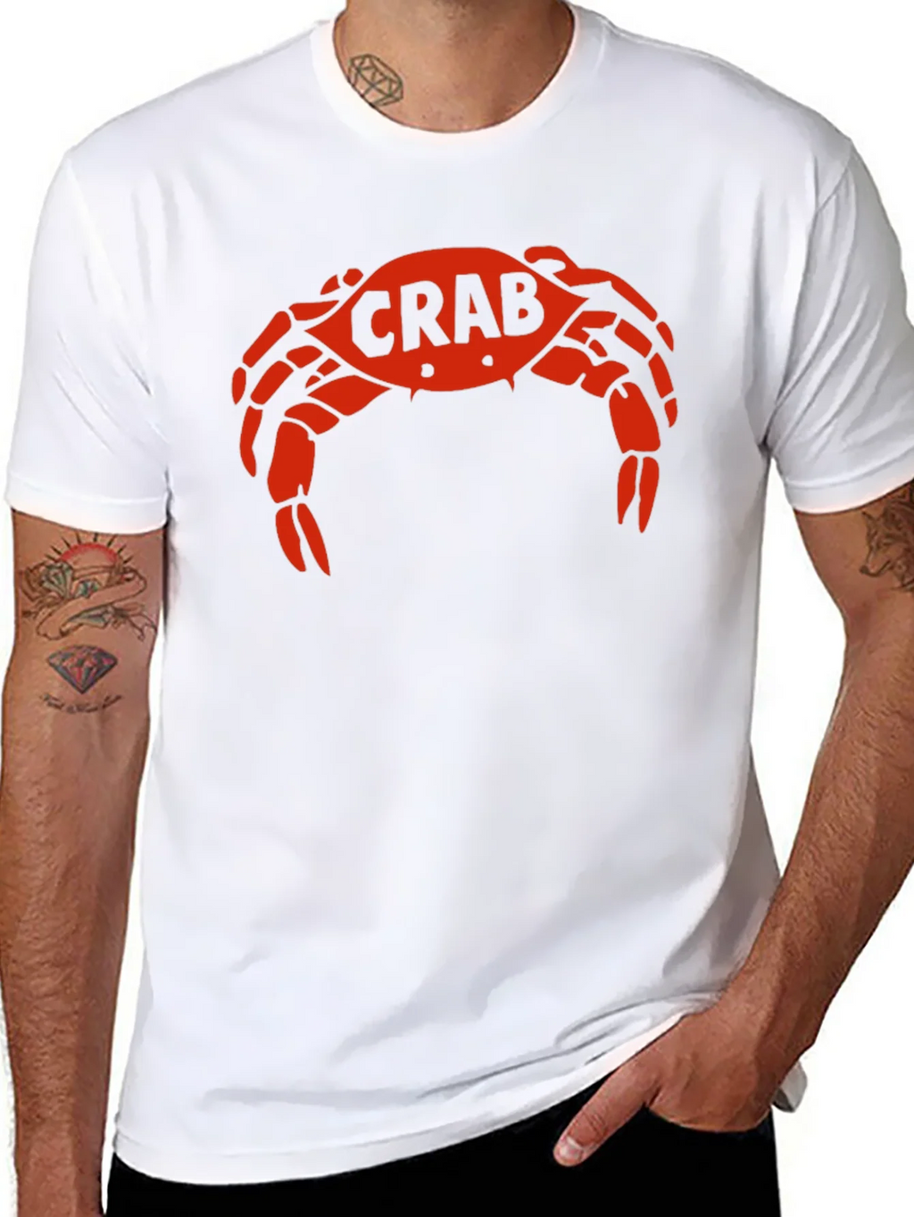 Crab Graphic Tee - Bold Red Design on Black product image 10
