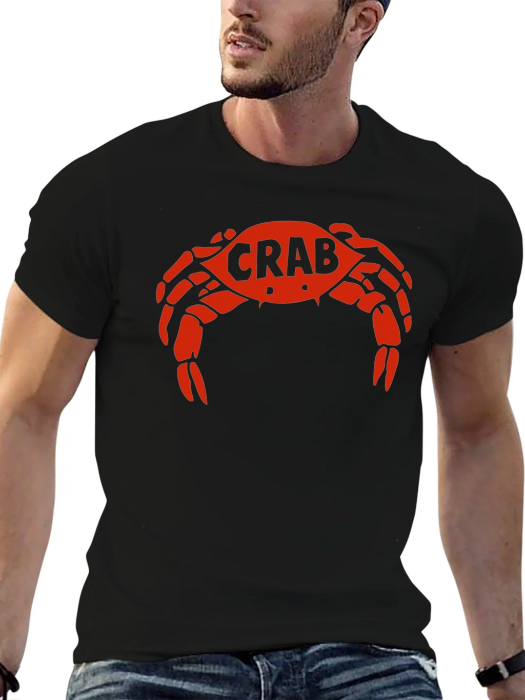 Crab Graphic Tee - Bold Red Design on Black product image 9