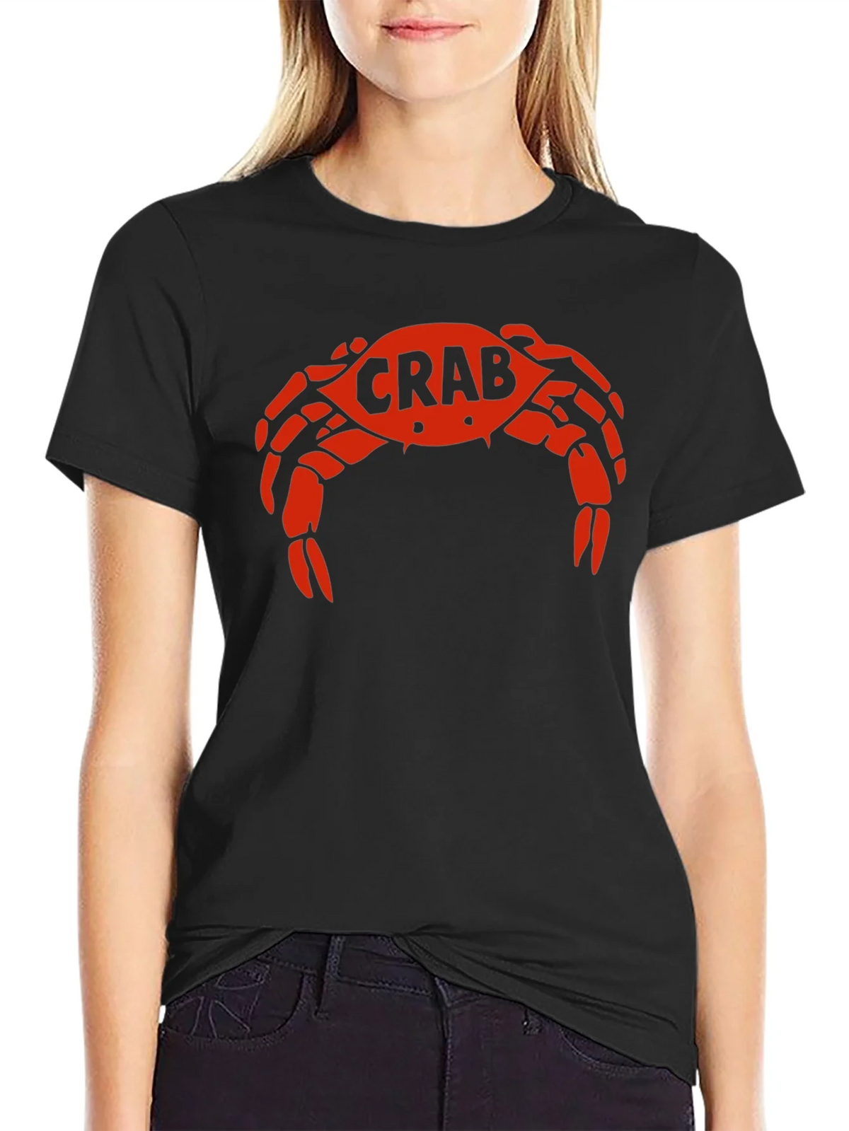 Crab Graphic Tee - Bold Red Design on Black product image 5