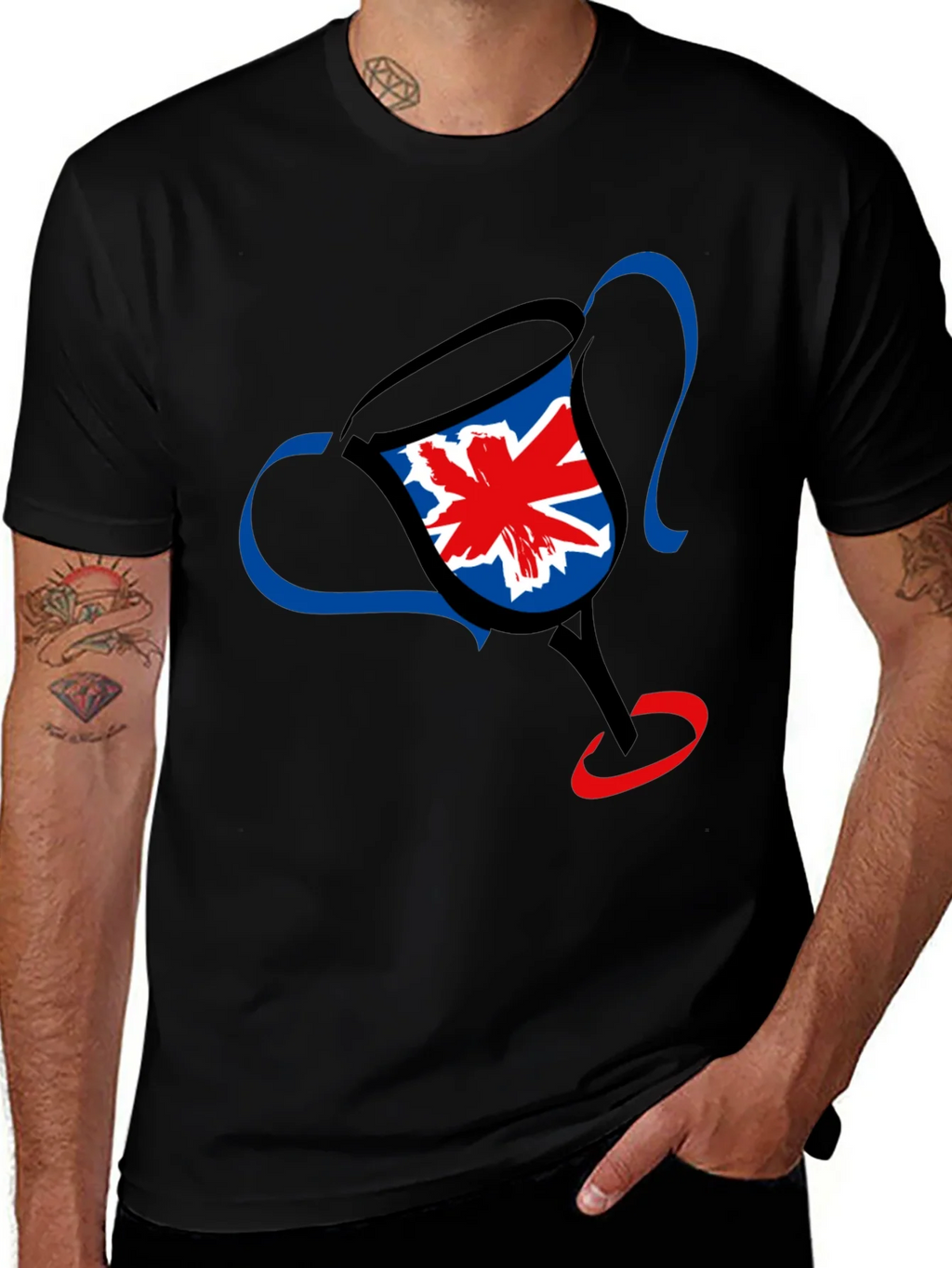 UK Flag Trophy Graphic Tee - Black product image 1