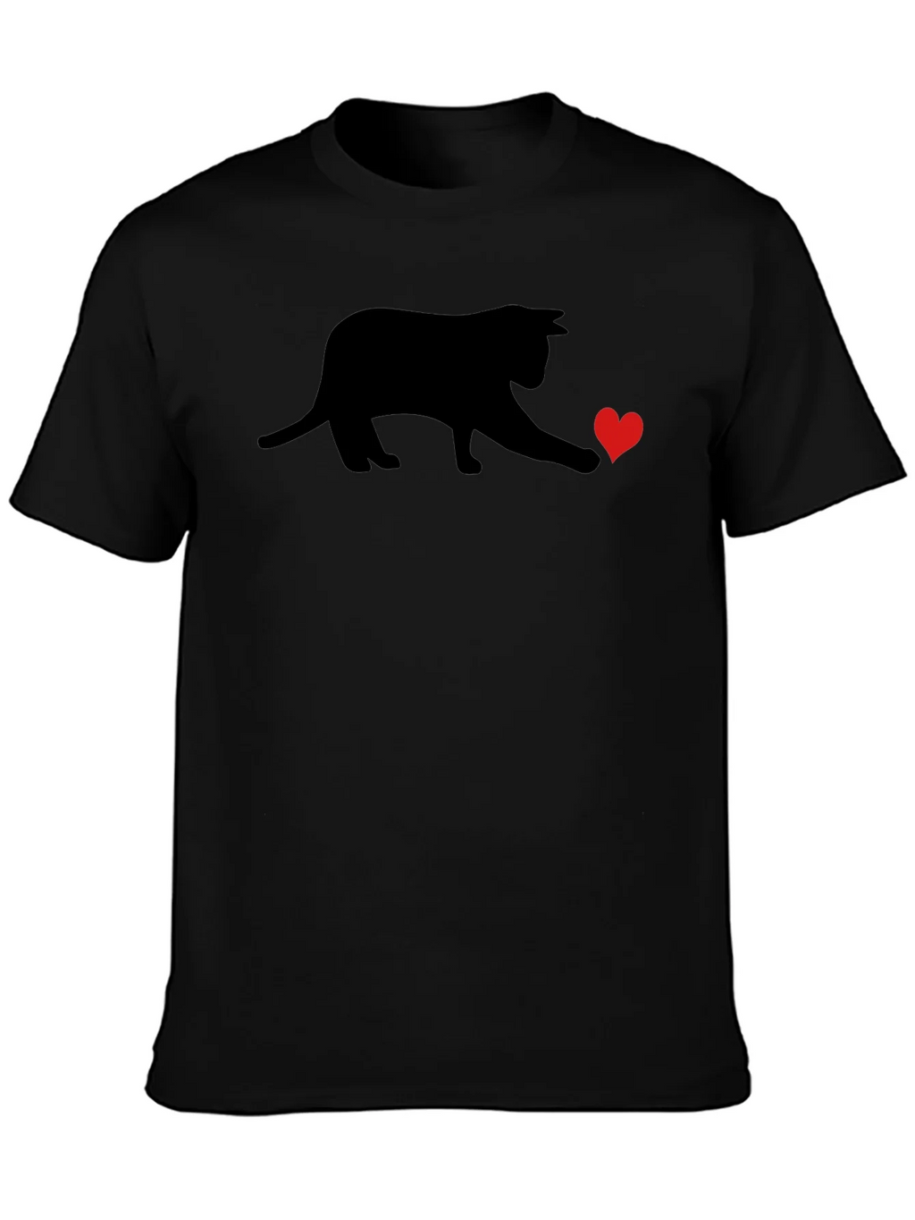 Black Cat Heart T-Shirt - Playful Graphic Tee product image 6