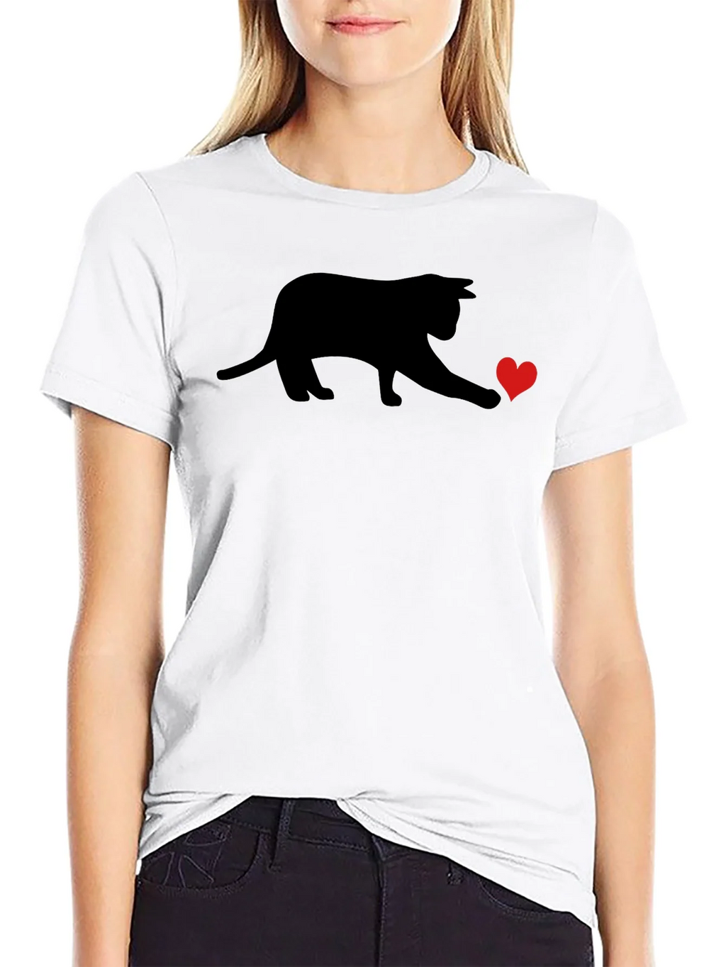 Black Cat Heart T-Shirt - Playful Graphic Tee product image 11