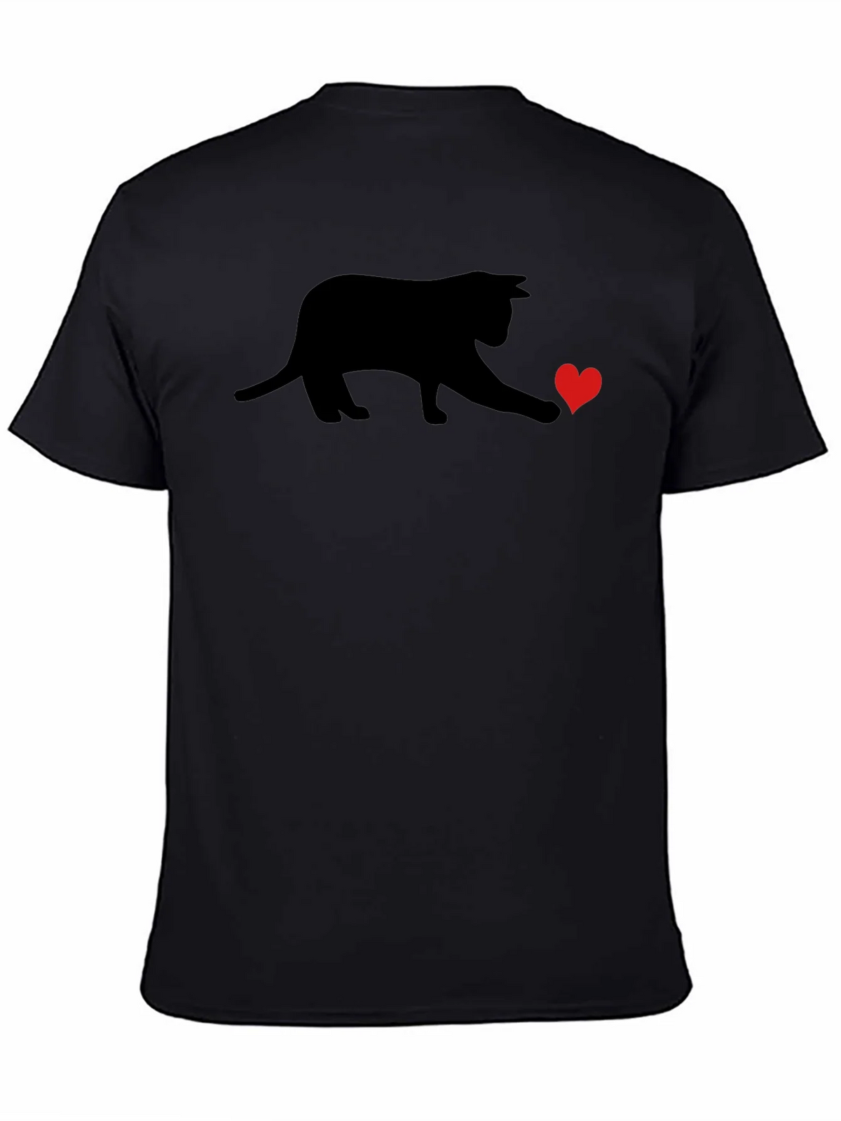 Black Cat Heart T-Shirt - Playful Graphic Tee product image 7