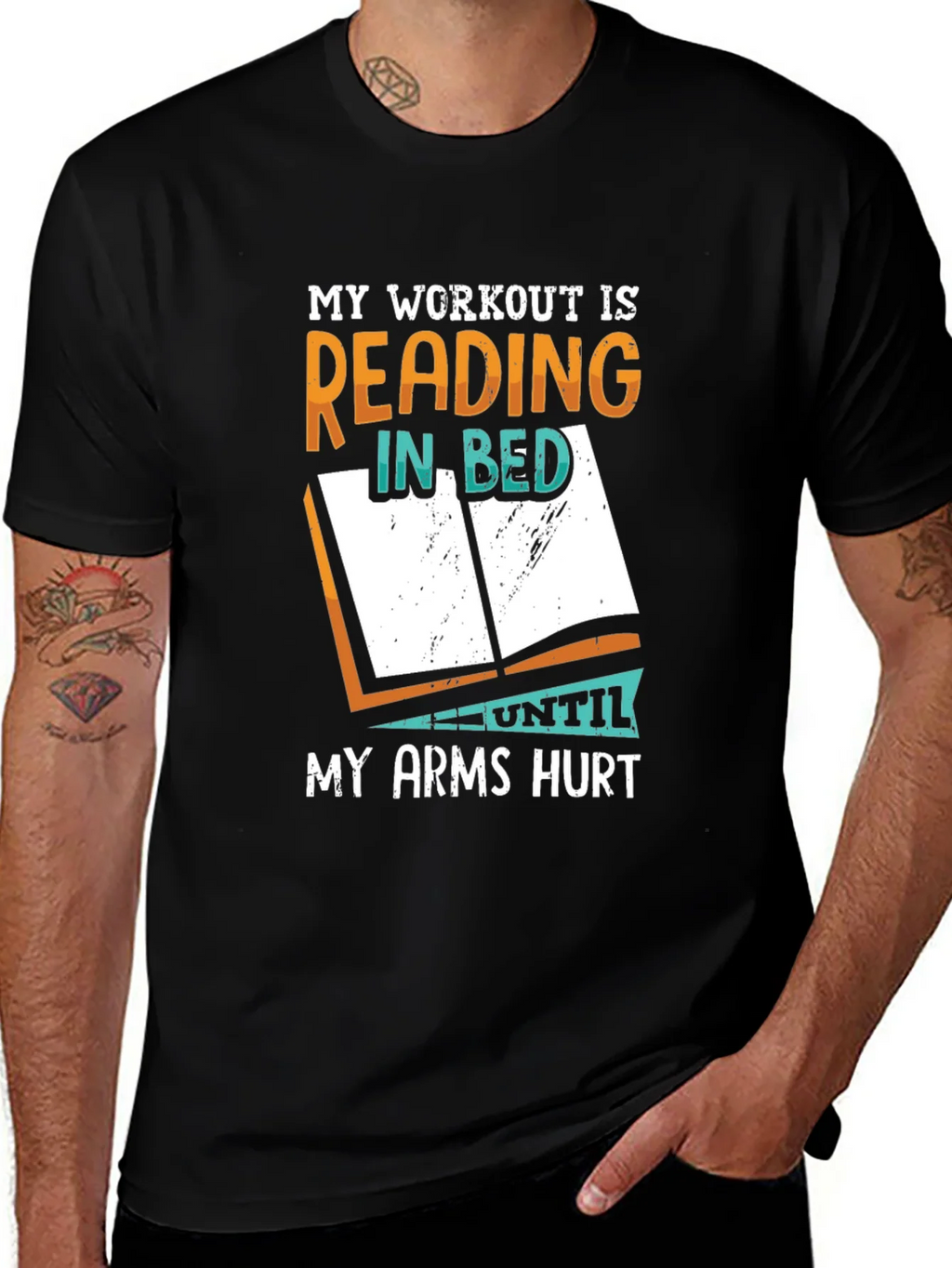 Reading in Bed Workout T-Shirt - Funny Book Lover Tee product image 1