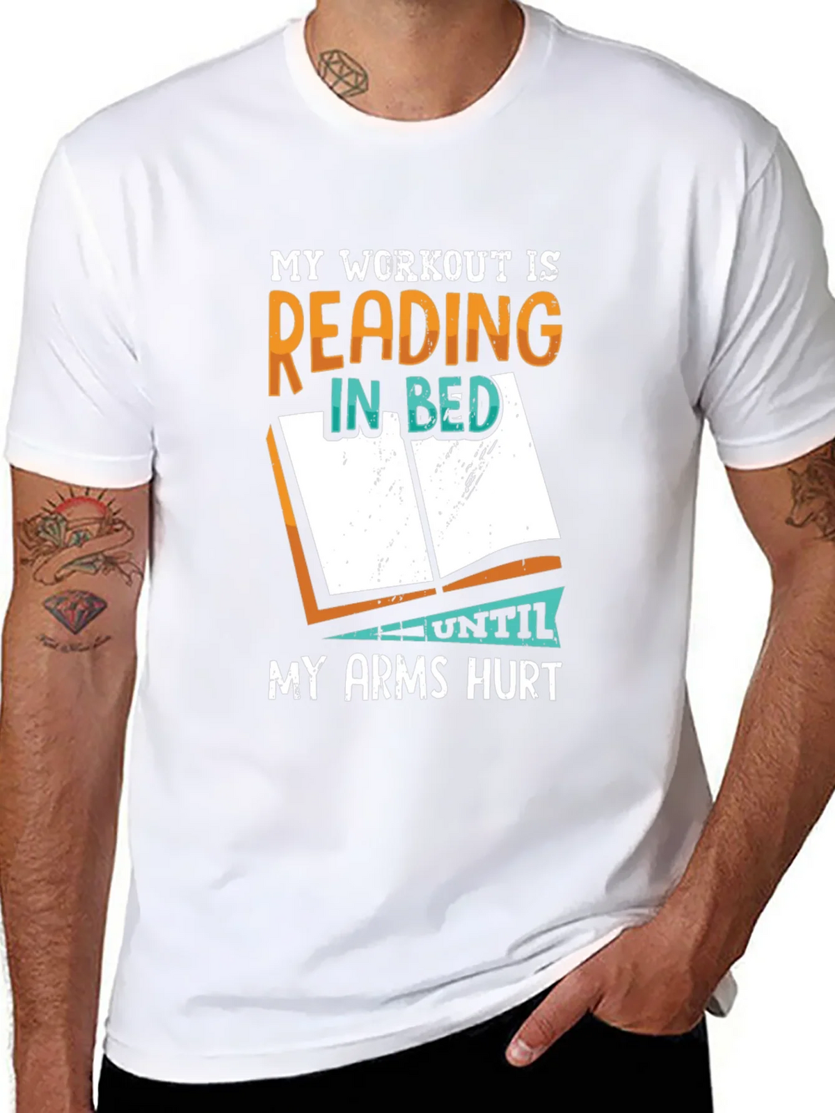 Reading in Bed Workout T-Shirt - Funny Book Lover Tee product image 10
