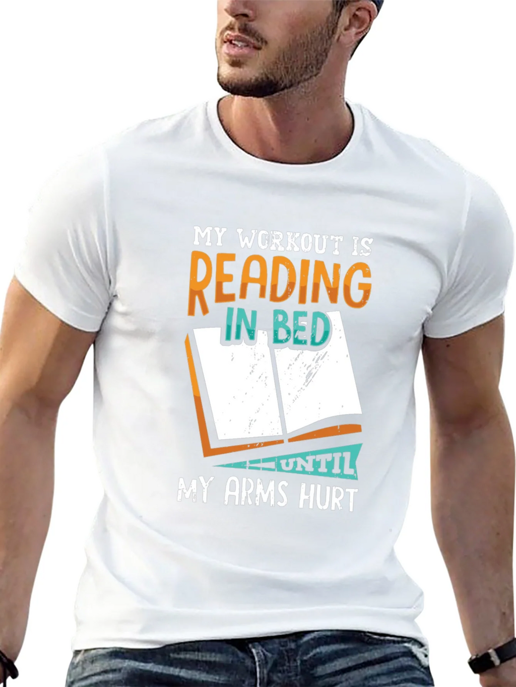 Reading in Bed Workout T-Shirt - Funny Book Lover Tee product image 4