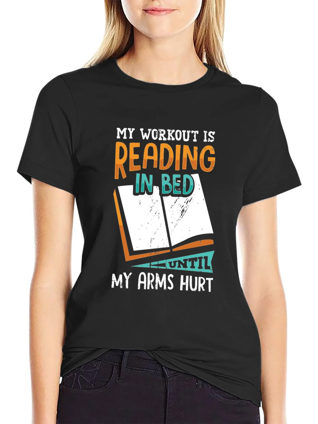 Reading in Bed Workout T-Shirt - Funny Book Lover Tee product image 5