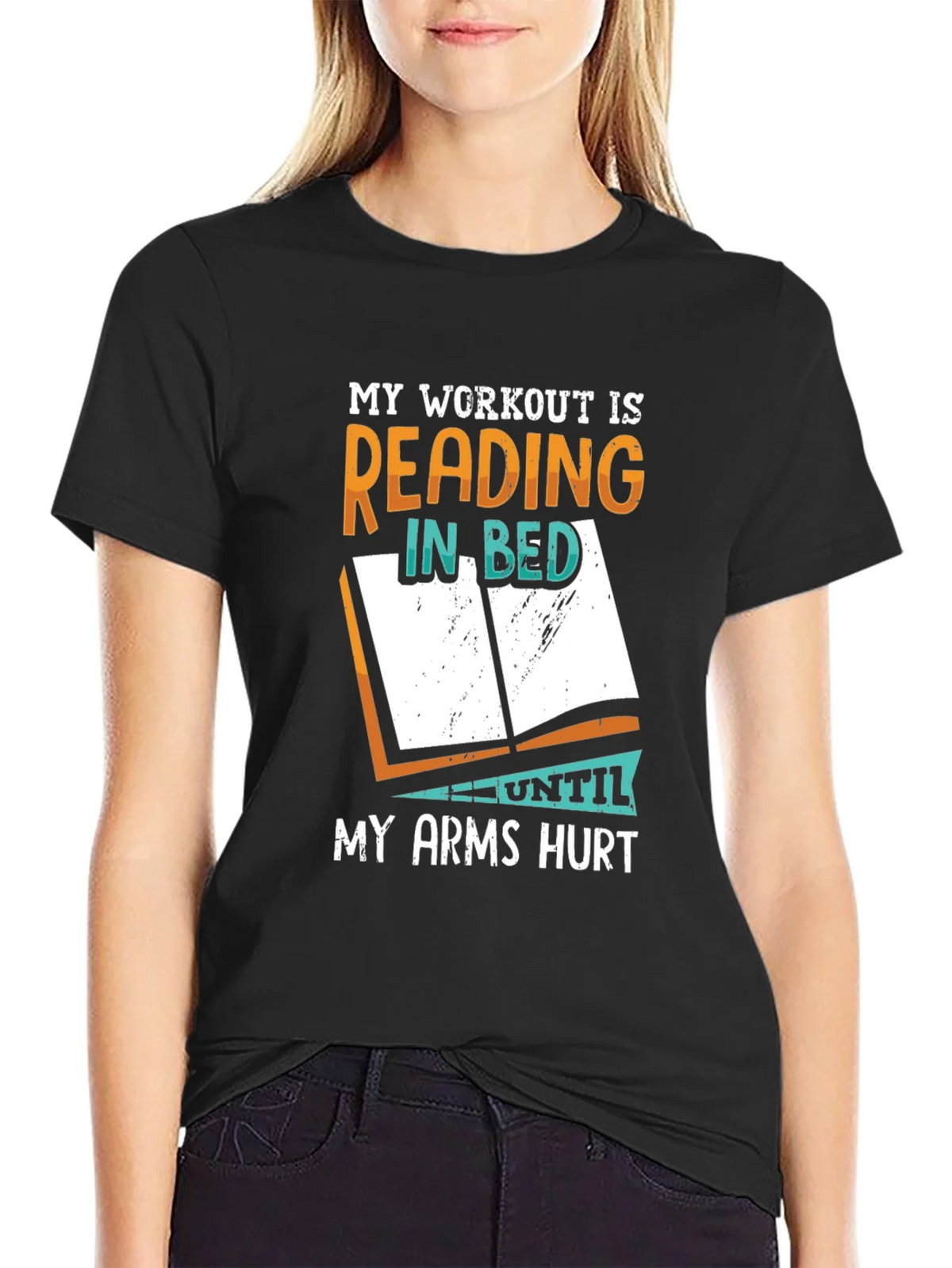 Reading in Bed Workout T-Shirt - Funny Book Lover Tee product image 5
