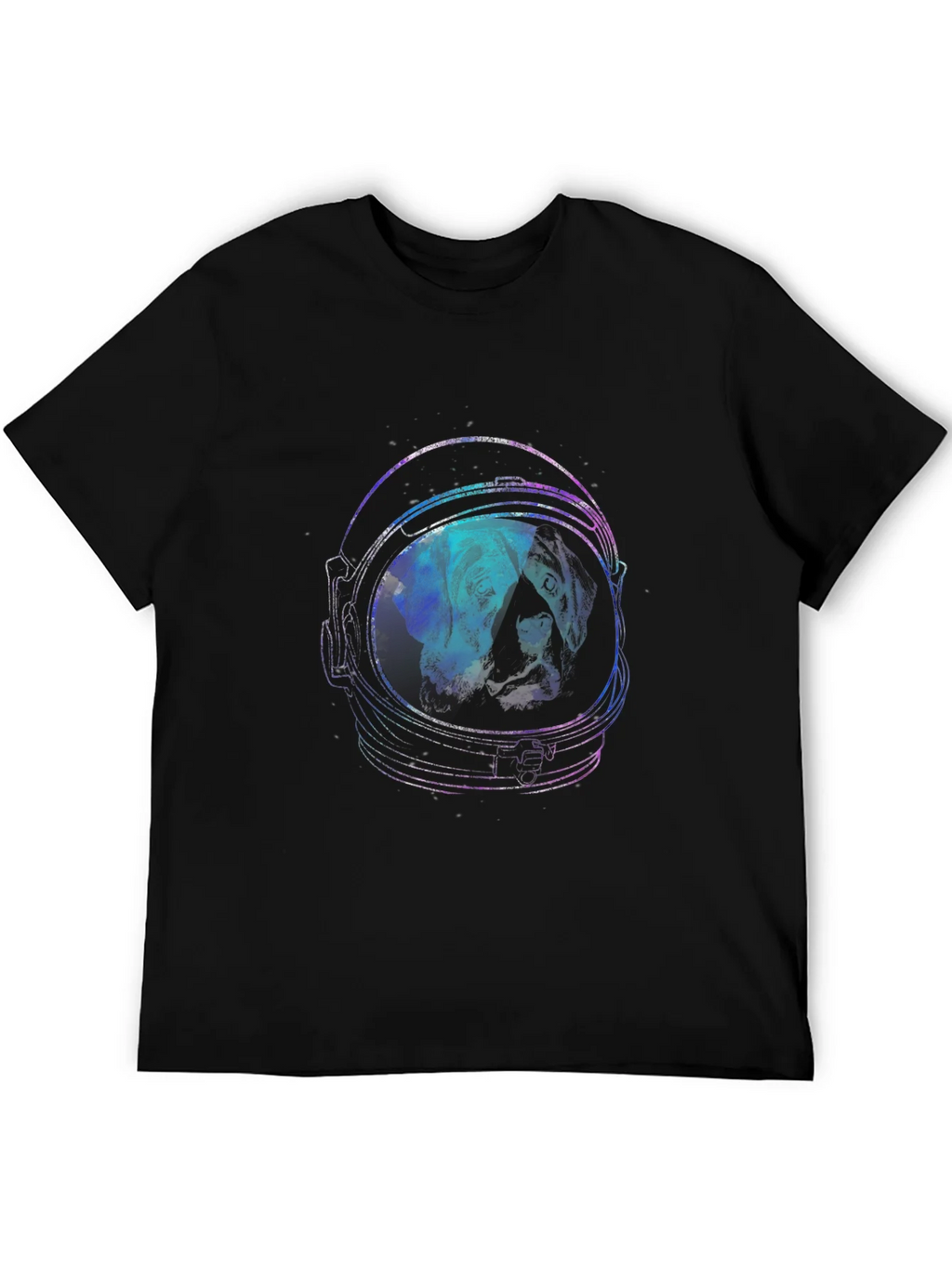 Astronaut Dog Graphic Tee - Black Cotton T-Shirt product image 8