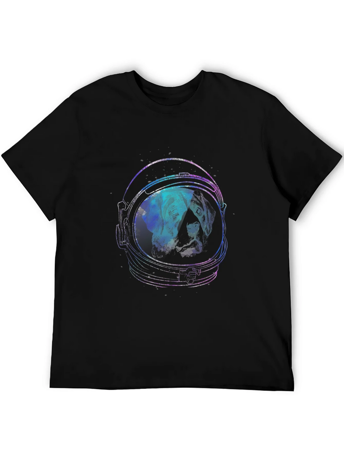 Astronaut Dog Graphic Tee - Black Cotton T-Shirt product image 8