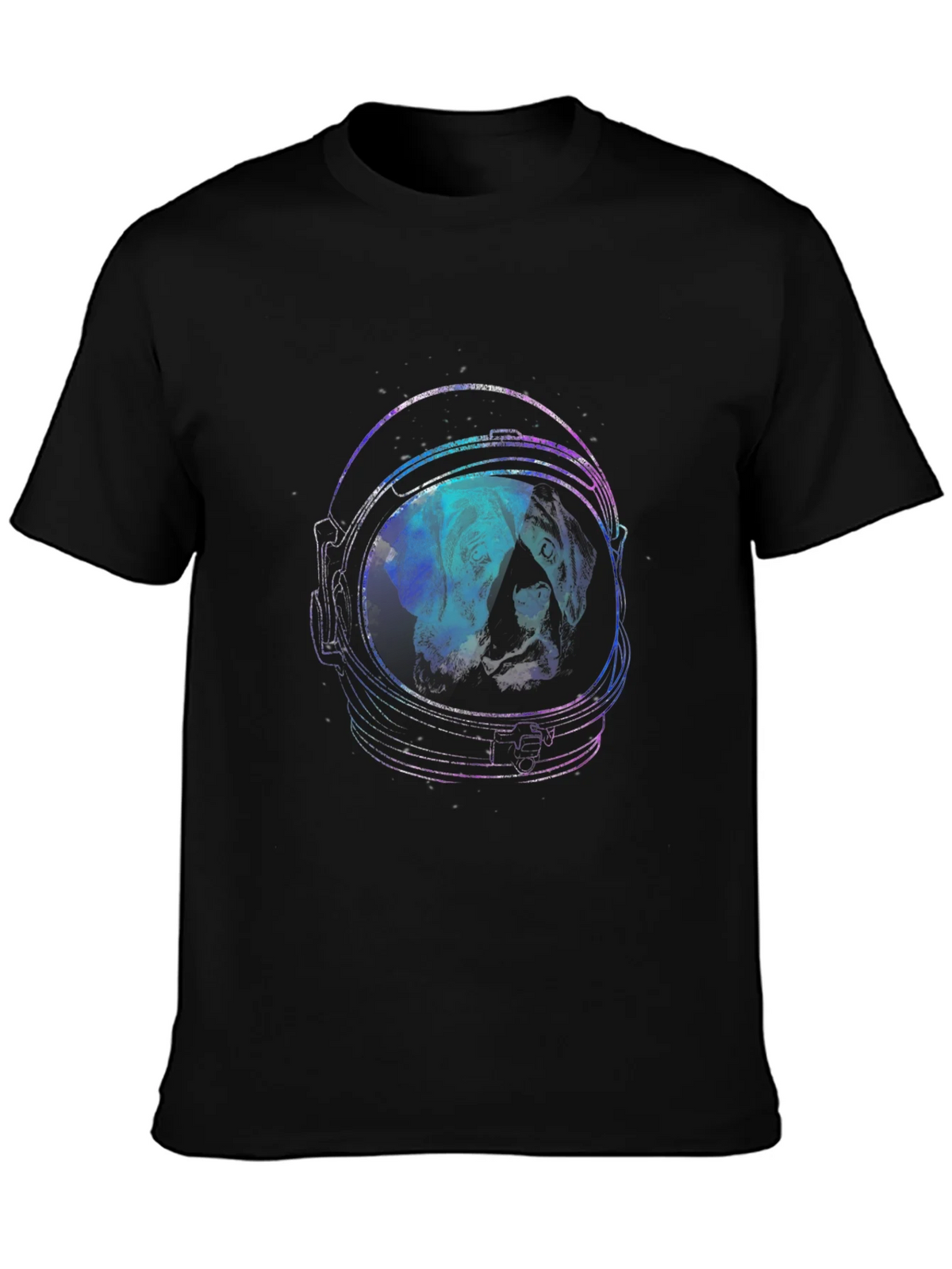 Astronaut Dog Graphic Tee - Black Cotton T-Shirt product image 6
