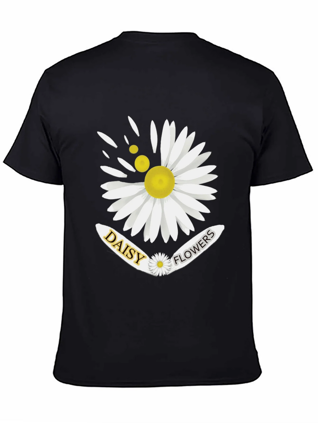 Daisy Flowers Graphic Print Mens Black T-Shirt product image 7