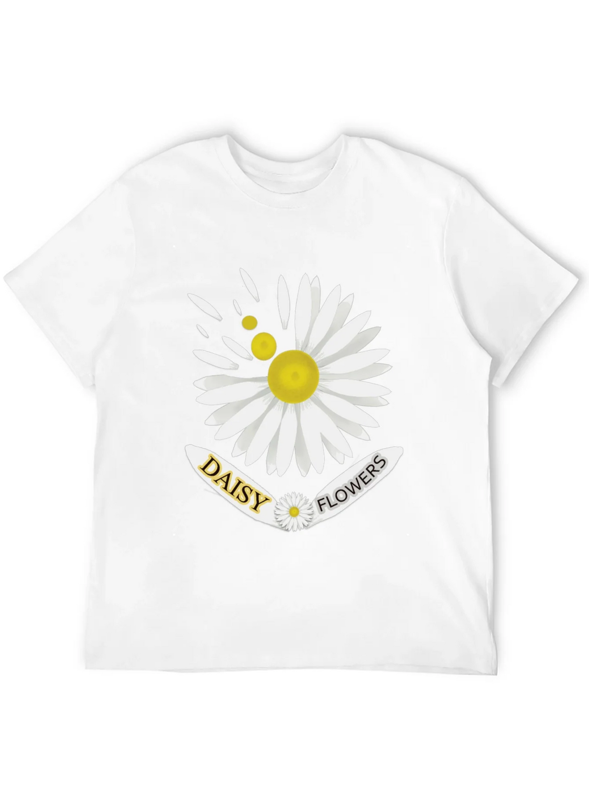 Daisy Flowers Graphic Print Mens Black T-Shirt product image 3