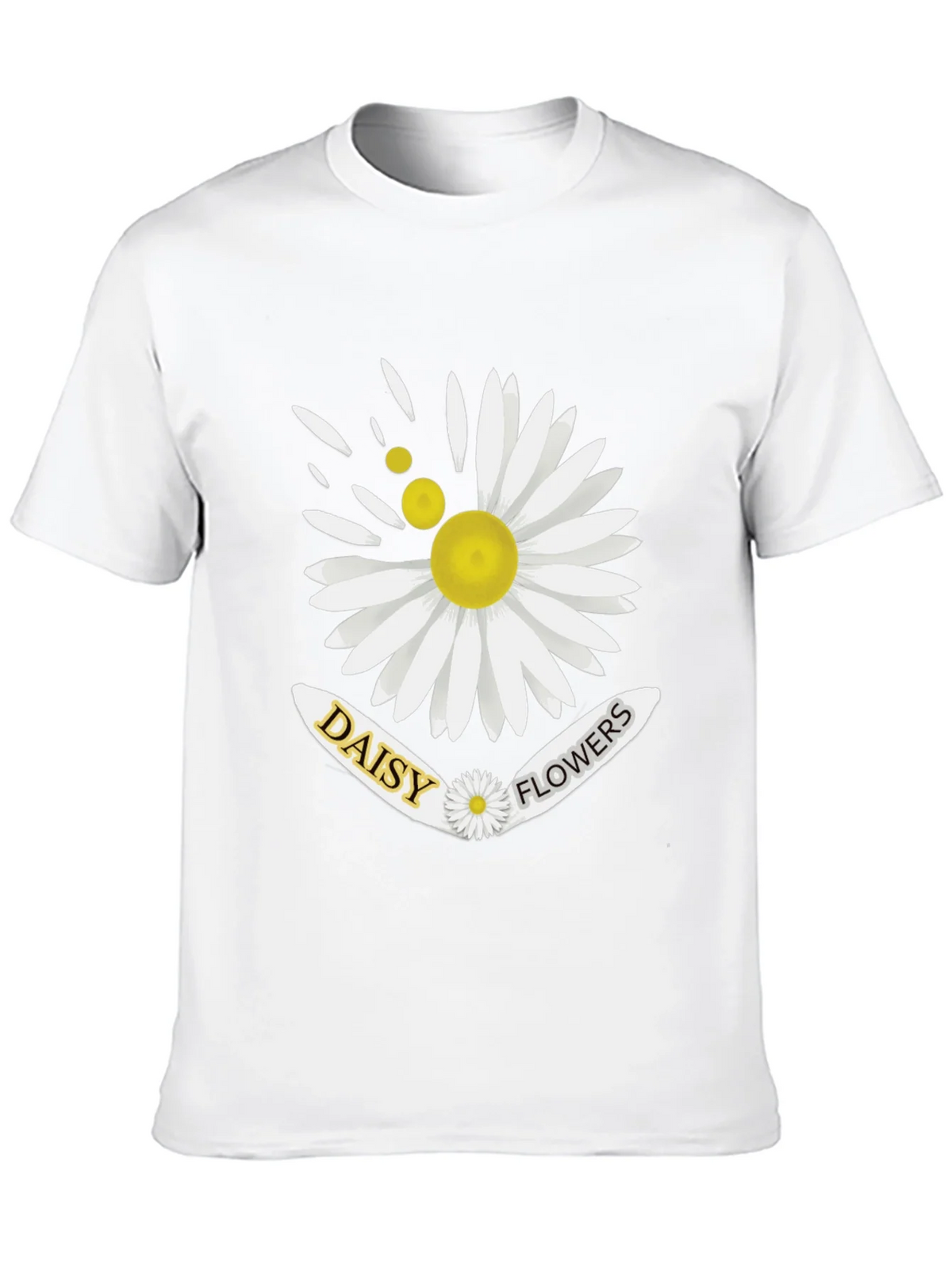 Daisy Flowers Graphic Print Mens Black T-Shirt product image 12