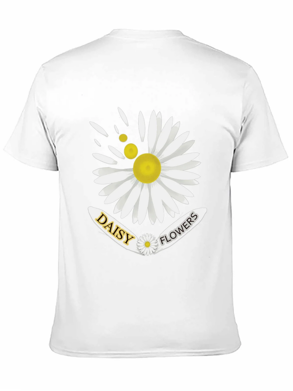 Daisy Flowers Graphic Print Mens Black T-Shirt product image 2