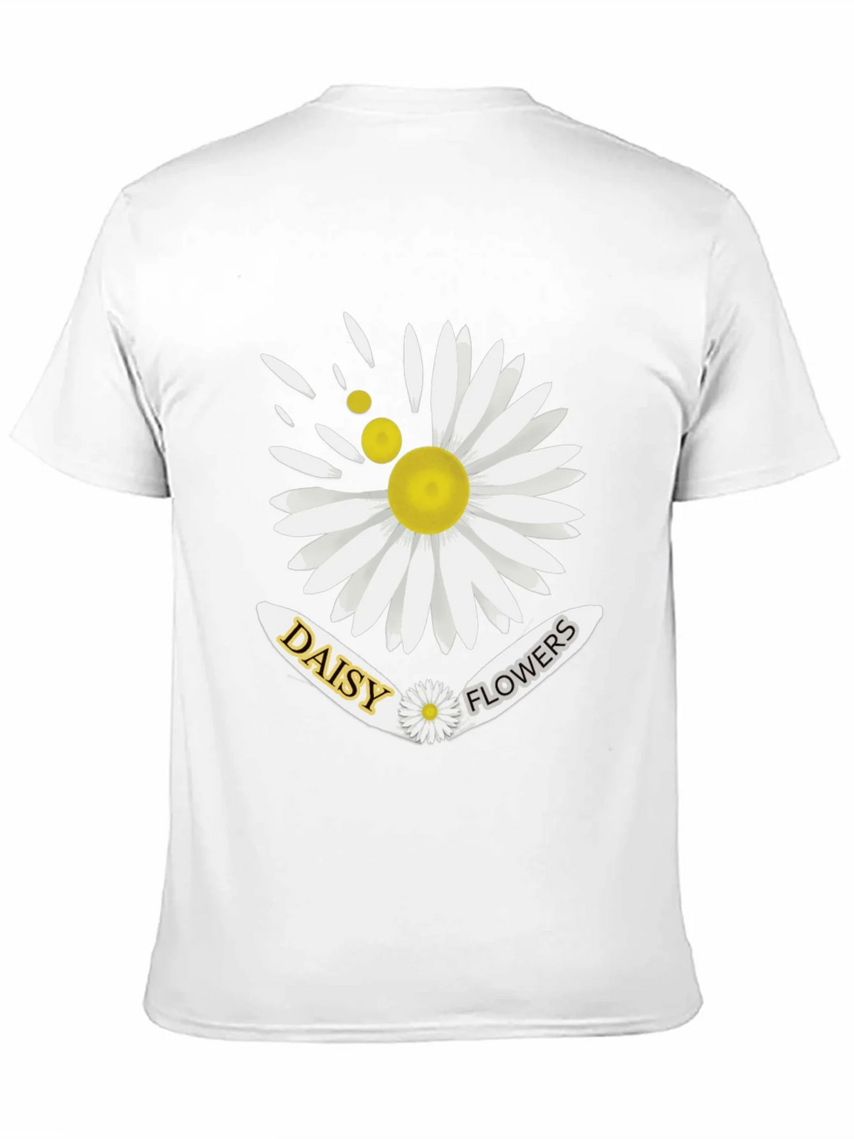 Daisy Flowers Graphic Print Mens Black T-Shirt product image 2