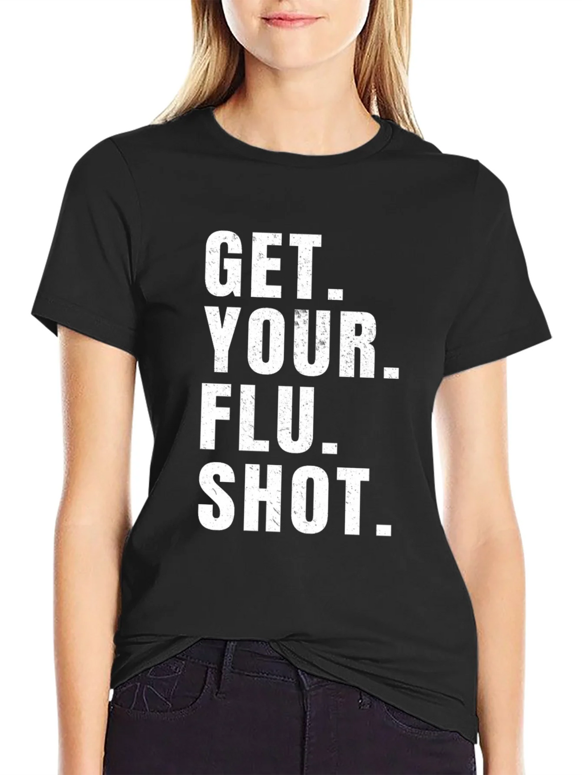 Get Your Flu Shot T-Shirt - Black Cotton Tee product image 5