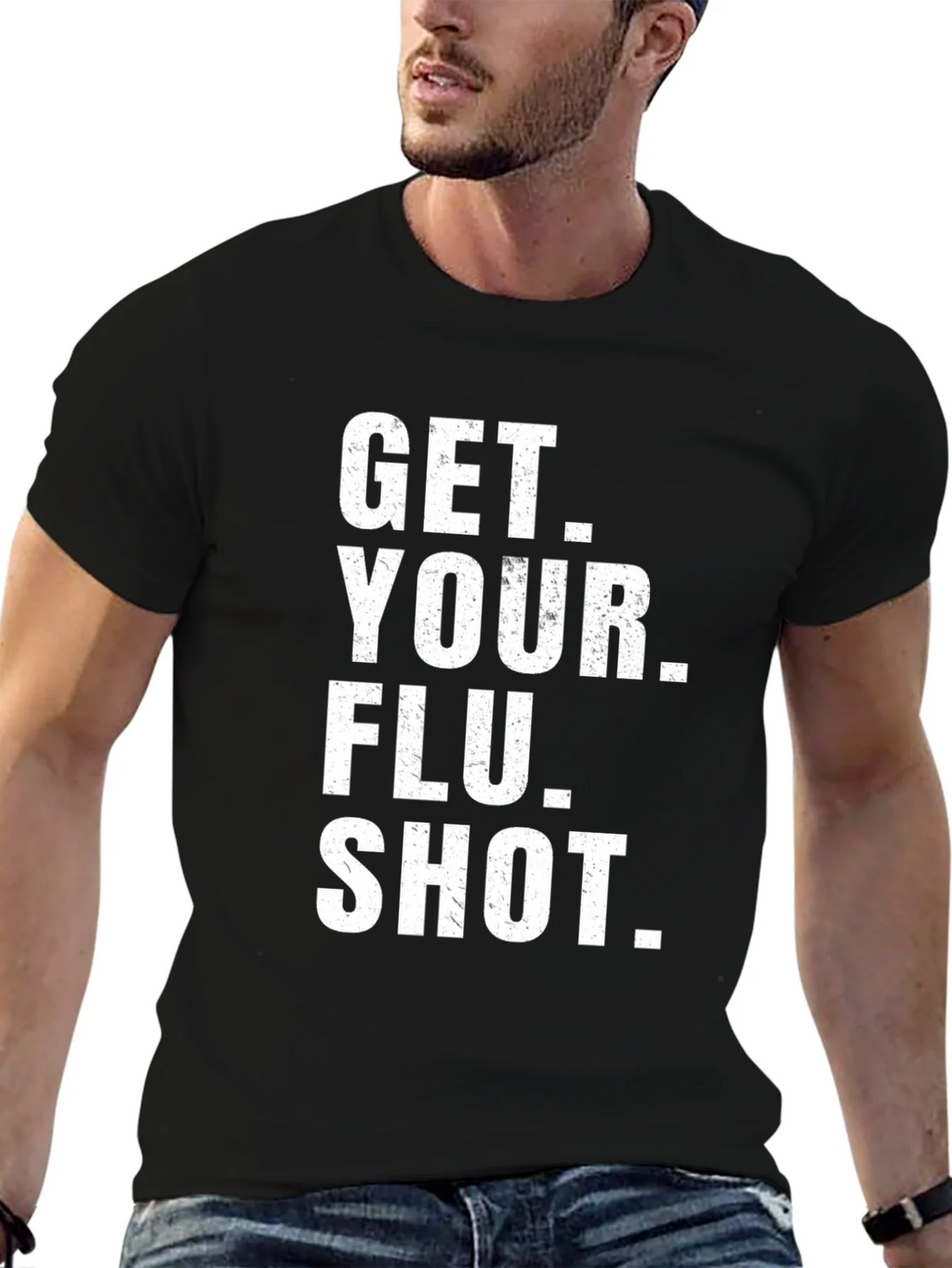 Get Your Flu Shot T-Shirt - Black Cotton Tee product image 9