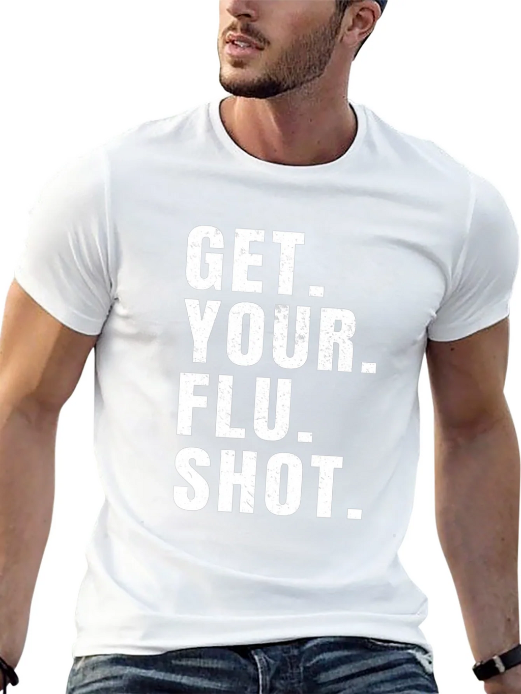 Get Your Flu Shot T-Shirt - Black Cotton Tee product image 4