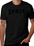 Mens Black SPACE Graphic Crewneck T-Shirt product image 1