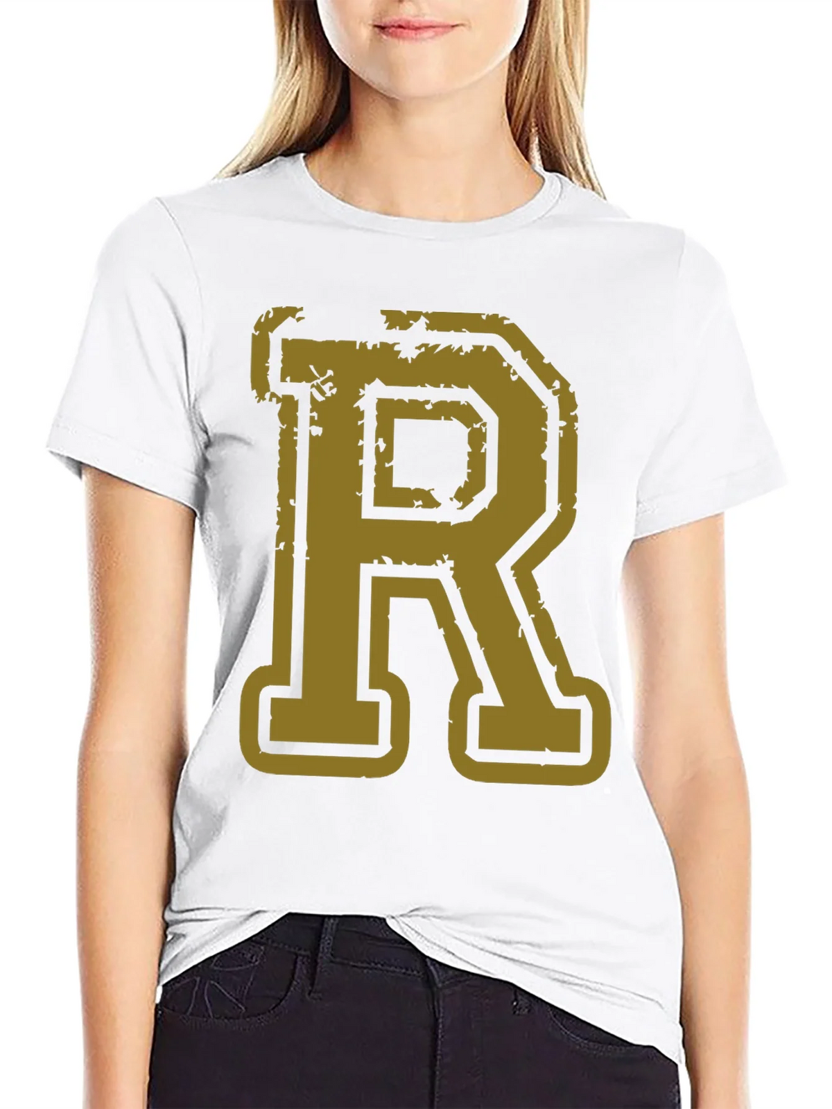Letter R Graphic Print Black T-Shirt product image 11