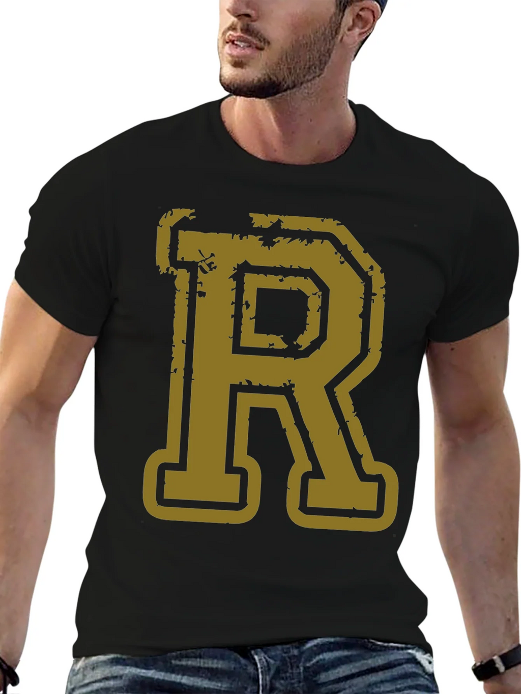 Letter R Graphic Print Black T-Shirt product image 9