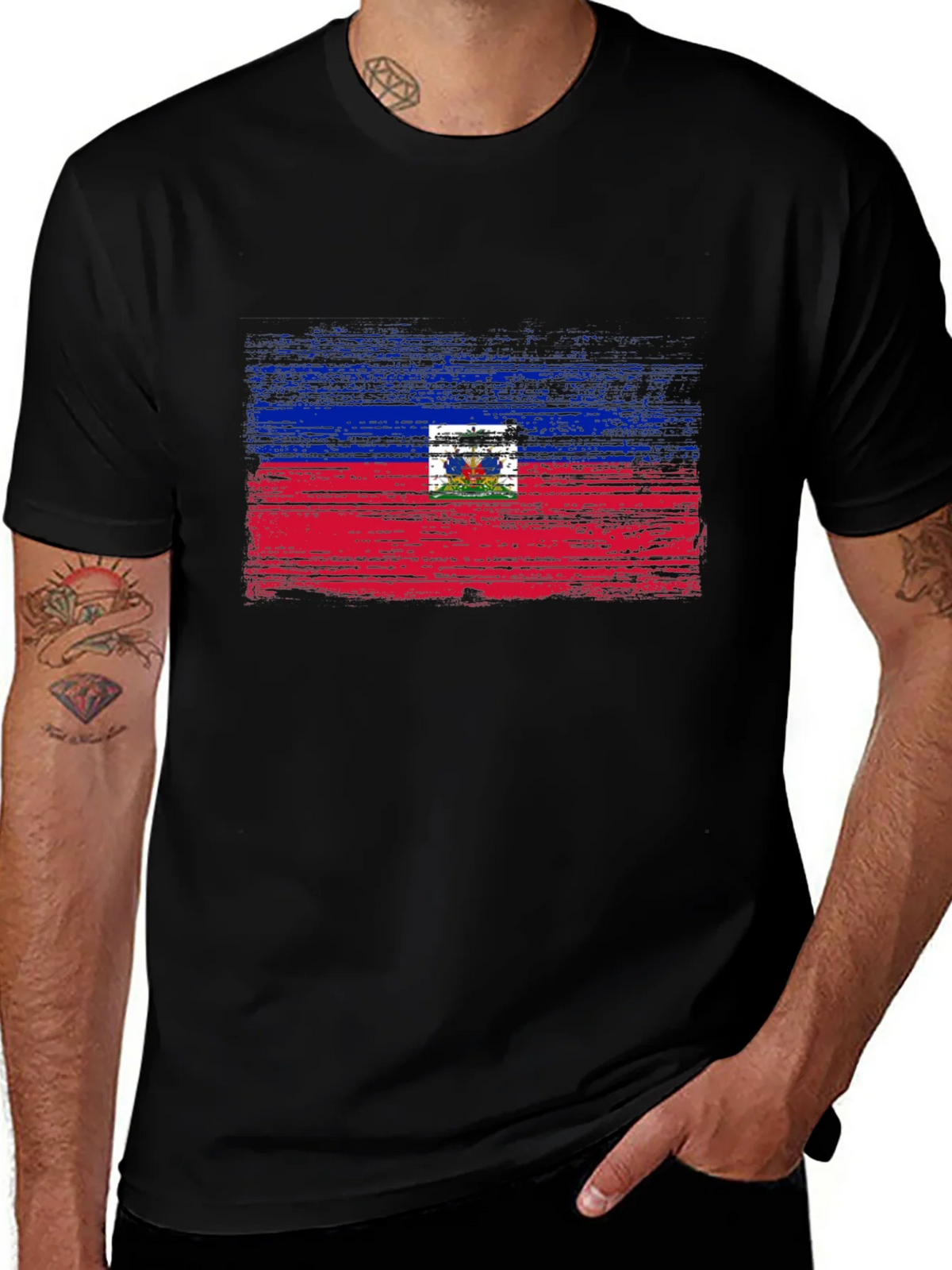 Haiti Flag T-Shirt - Distressed Design product image 1